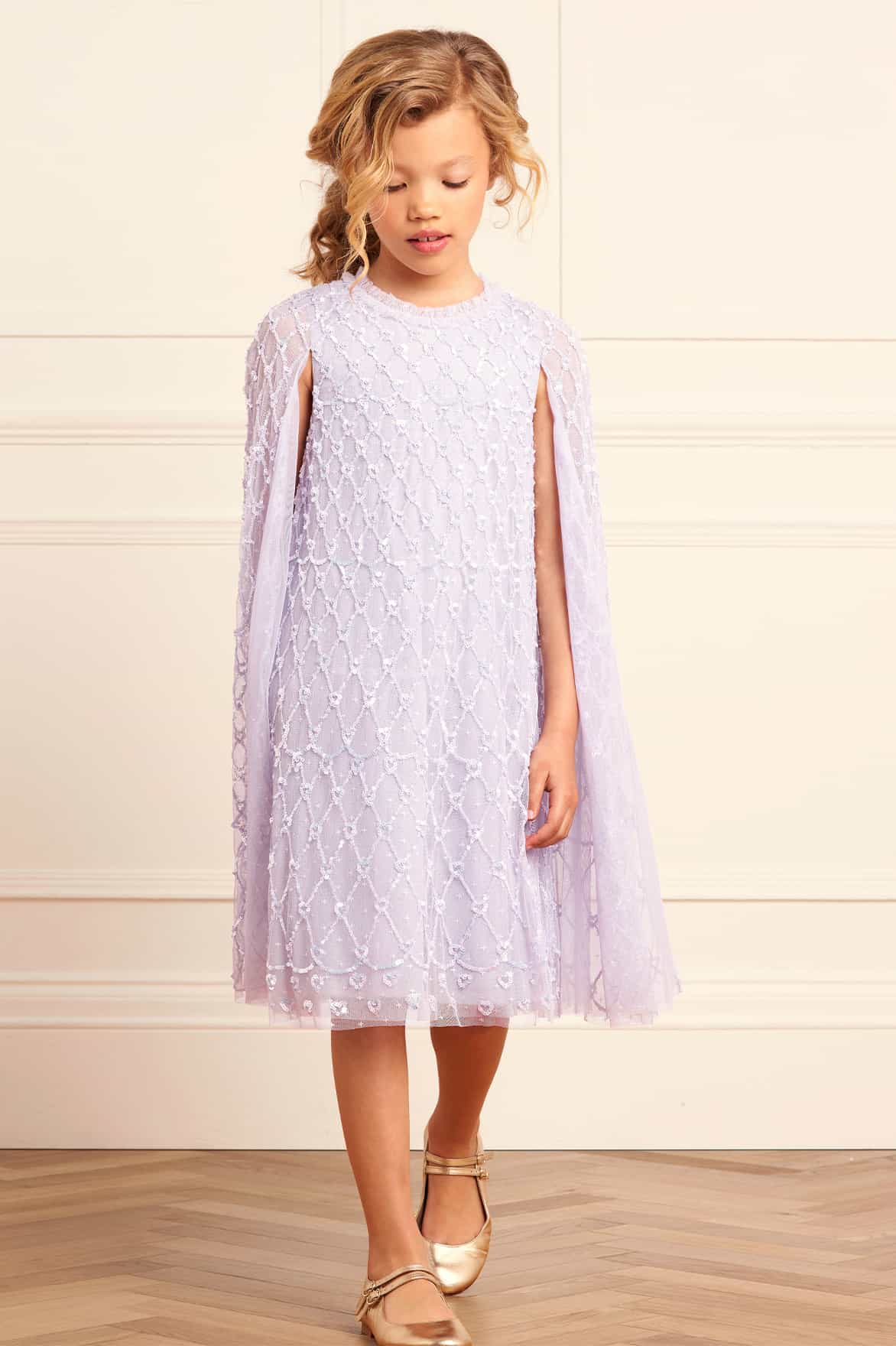 Heart Lattice Cape Kids Dress - Image 4