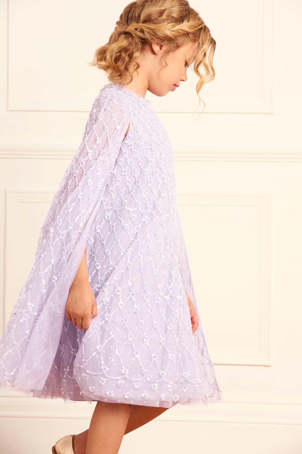 Heart Lattice Cape Kids Dress - Image 5