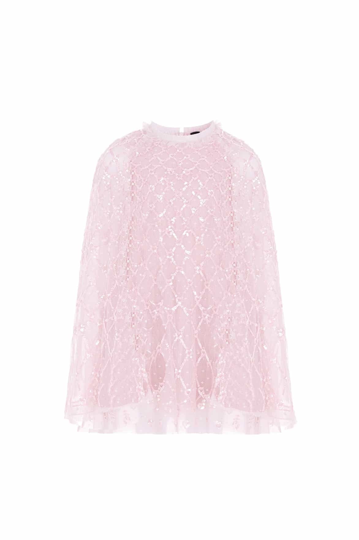 Heart Lattice Cape Kids Dress - Image 3