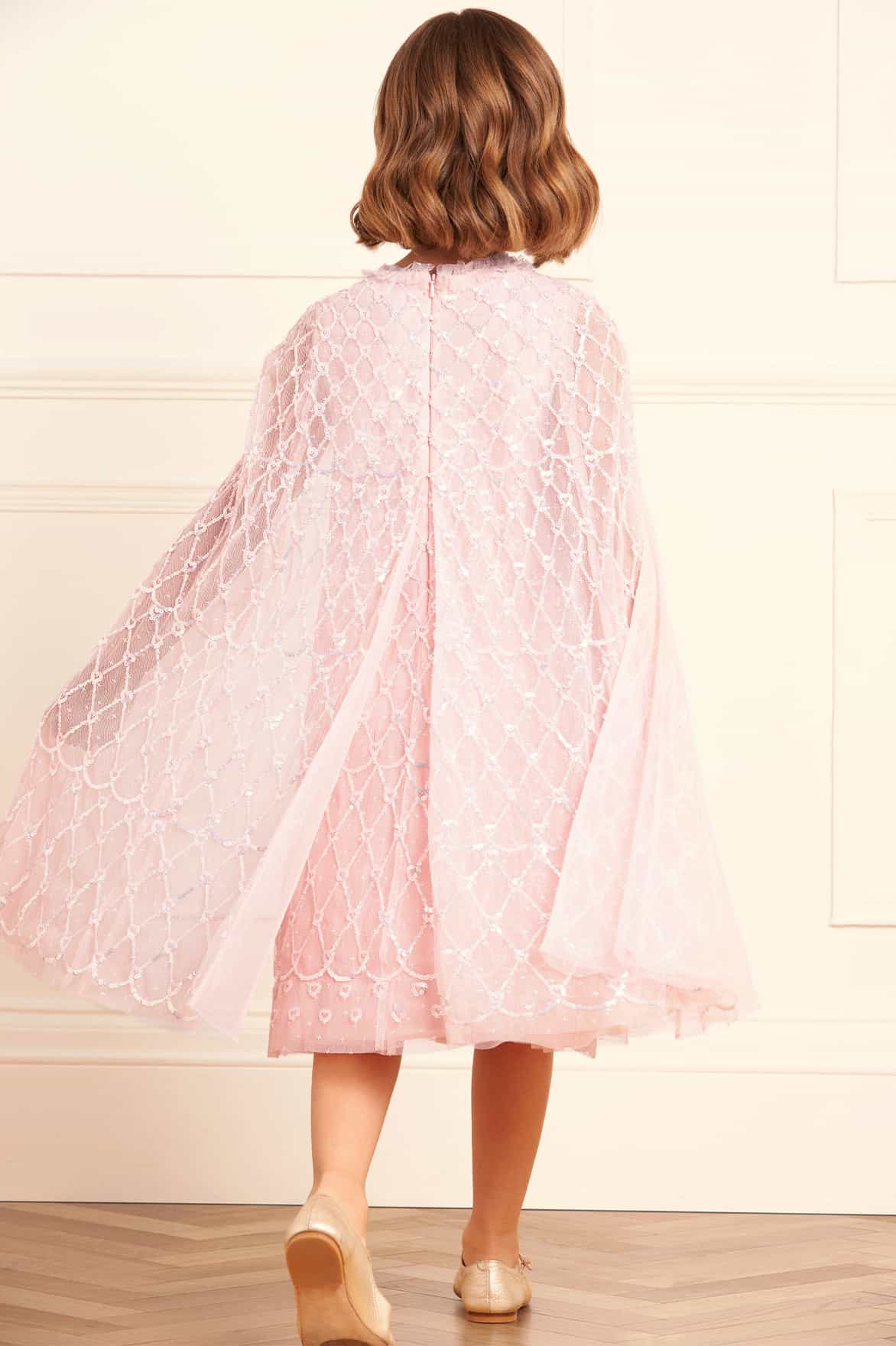 Heart Lattice Cape Kids Dress - Image 6