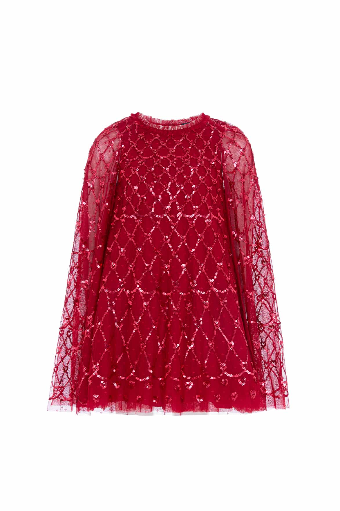 Heart Lattice Cape Kids Dress - Image 3