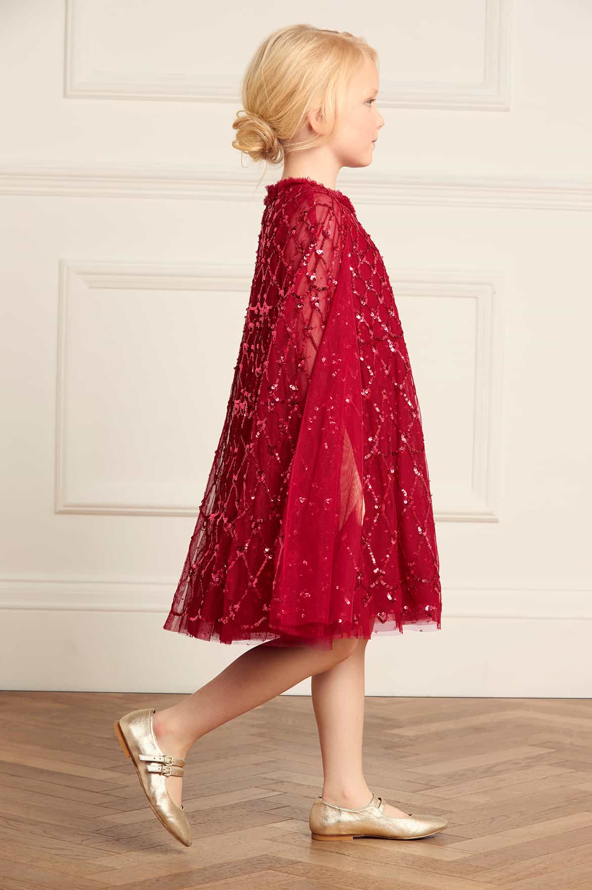 Heart Lattice Cape Kids Dress - Image 4