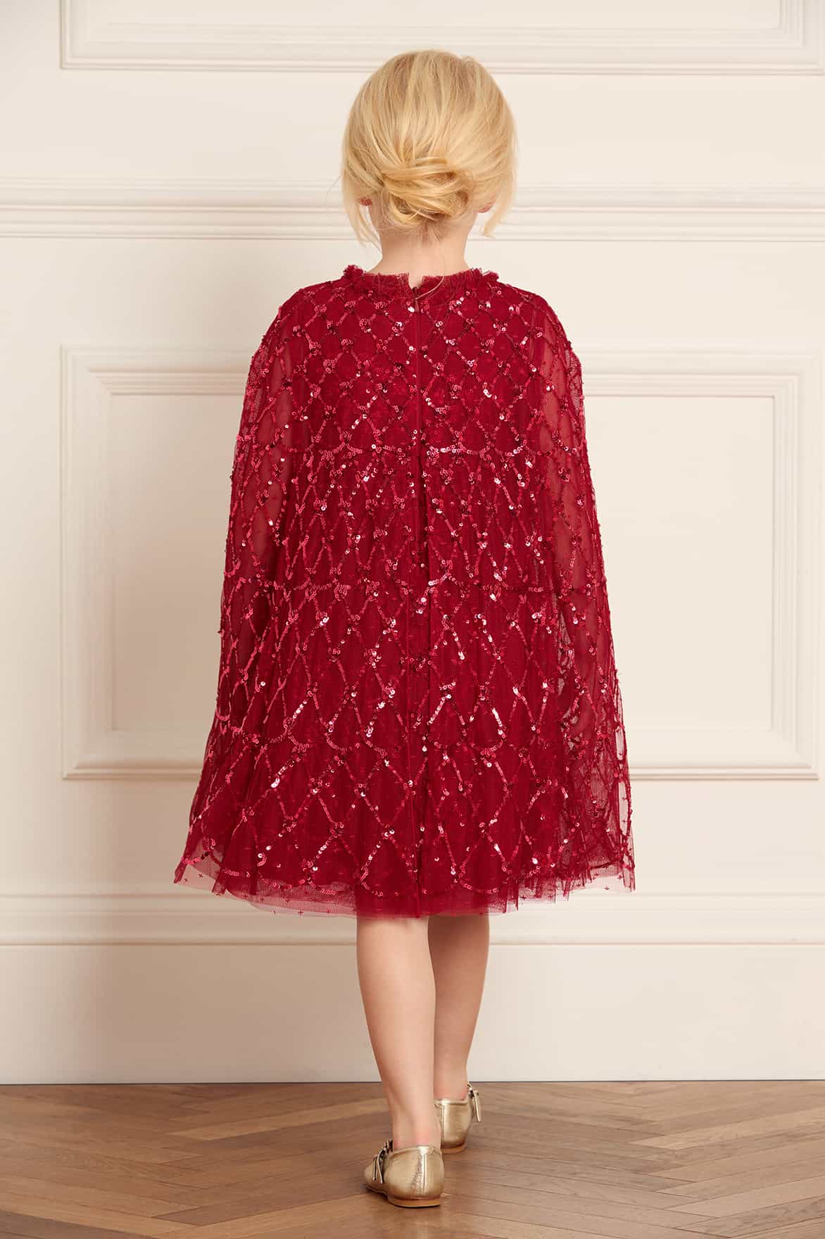 Heart Lattice Cape Kids Dress - Image 5