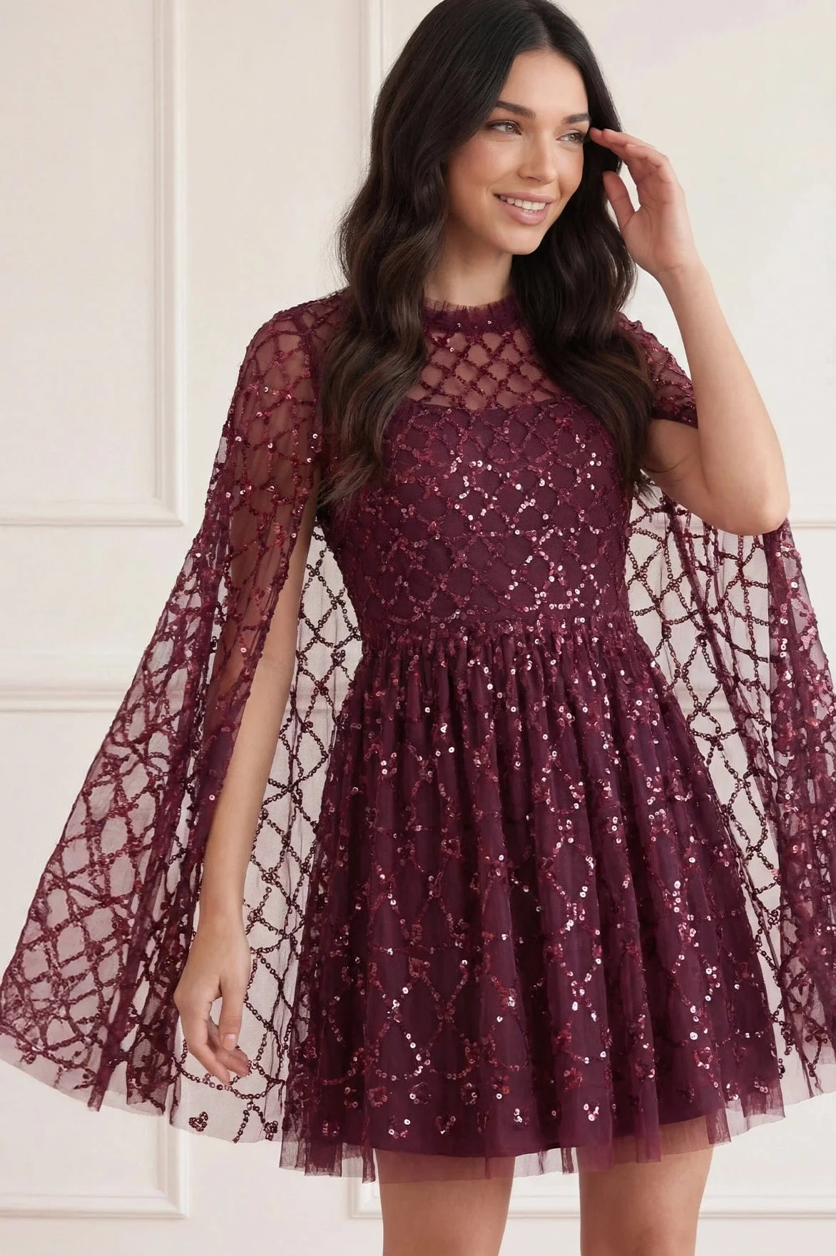 Heart Lattice Micro Mini Dress