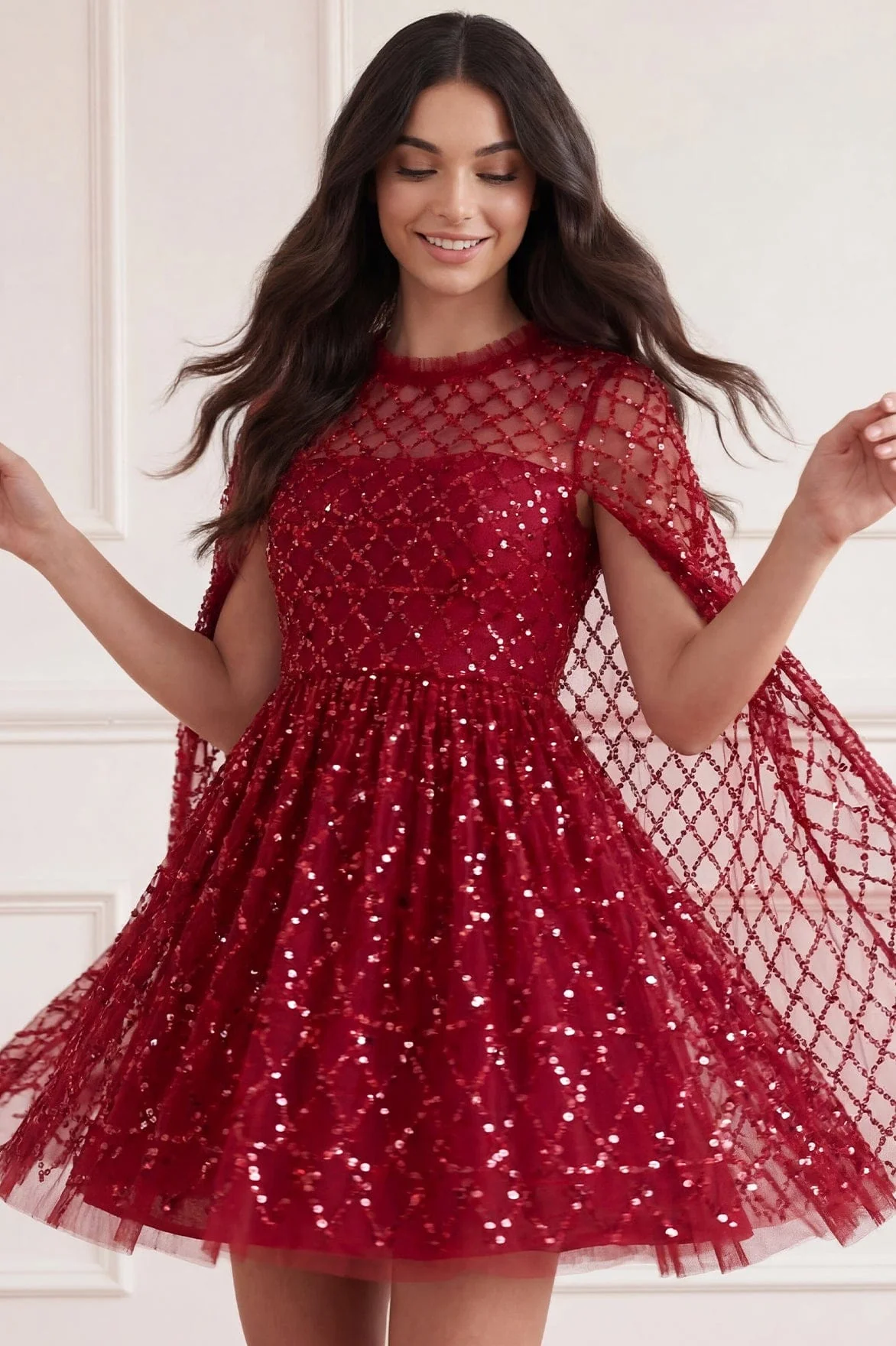 Heart Lattice Micro Mini Dress - Image 4