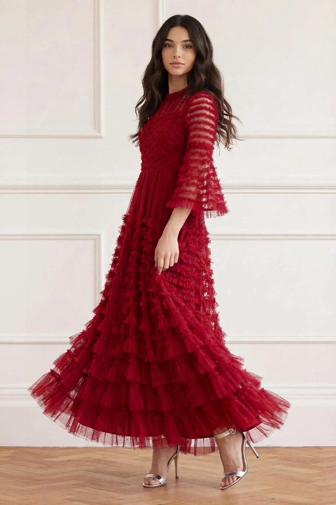La Vie En Rose Round Neck Gown - Image 3