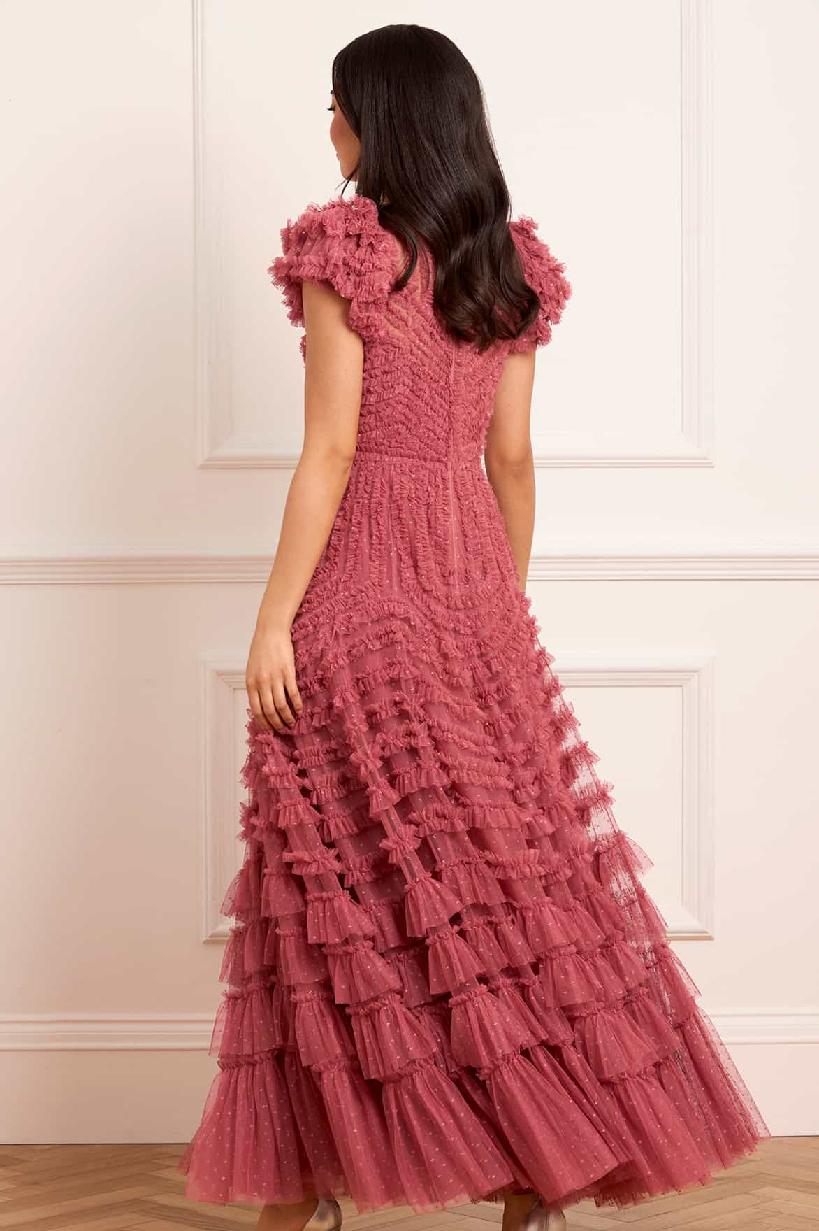 La Vie En Rose Round Neck Short Sleeve Gown - Image 5