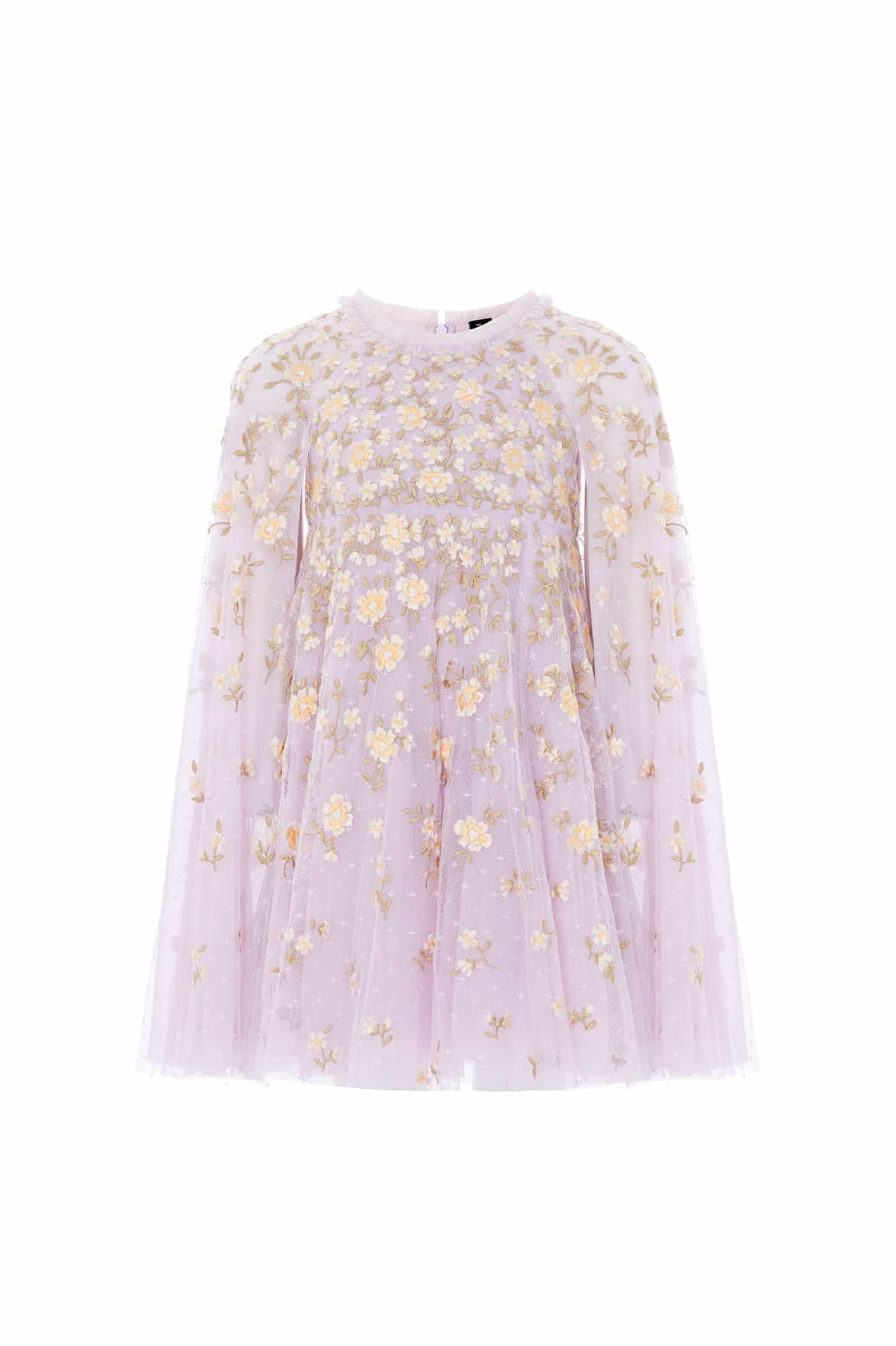 Lea Ditsy Cape Kids Dress - Image 2