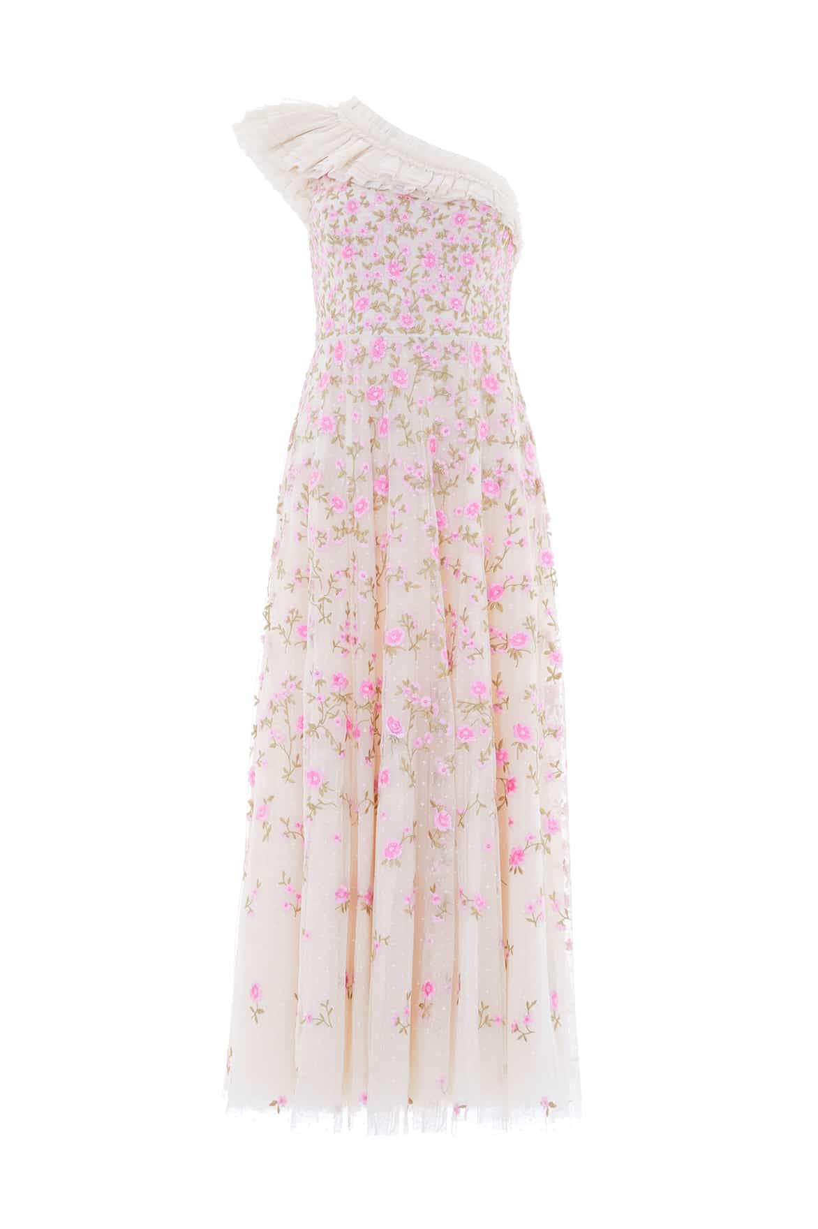 Lea Ditsy One-Shoulder Ankle Gown - Image 2