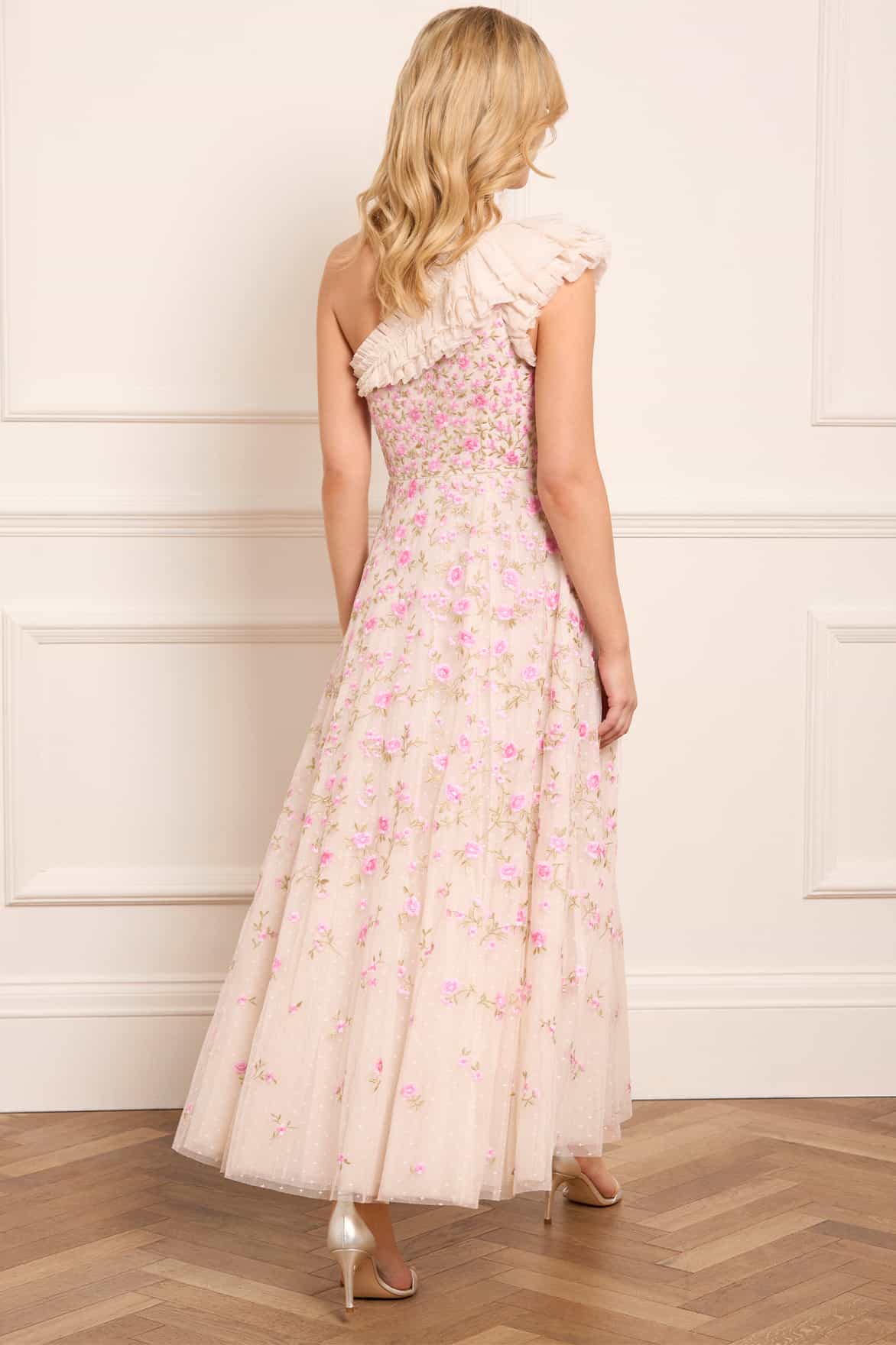 Lea Ditsy One-Shoulder Ankle Gown - Image 5