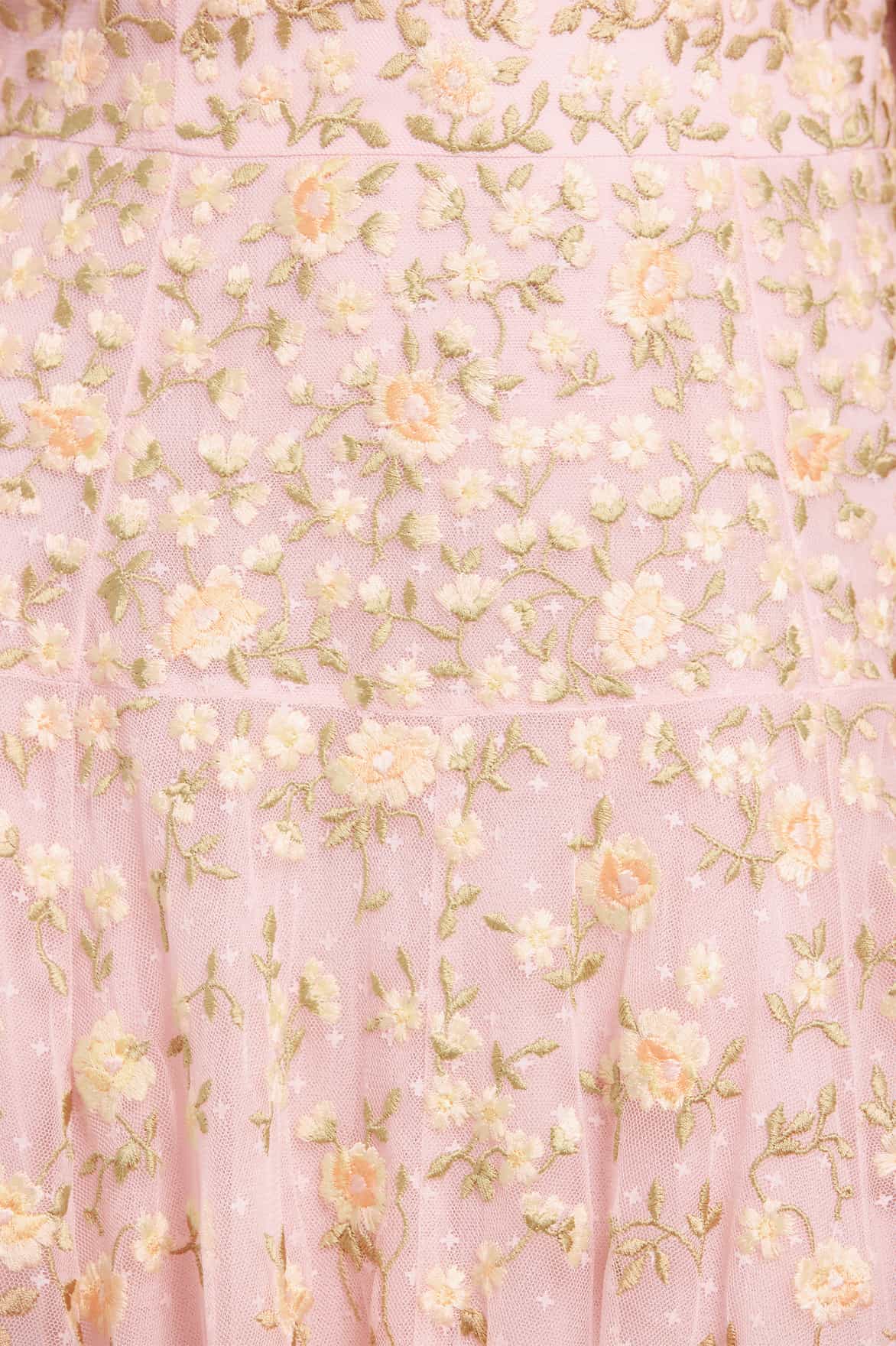 Lea Ditsy Strapless Cape Gown - Image 4