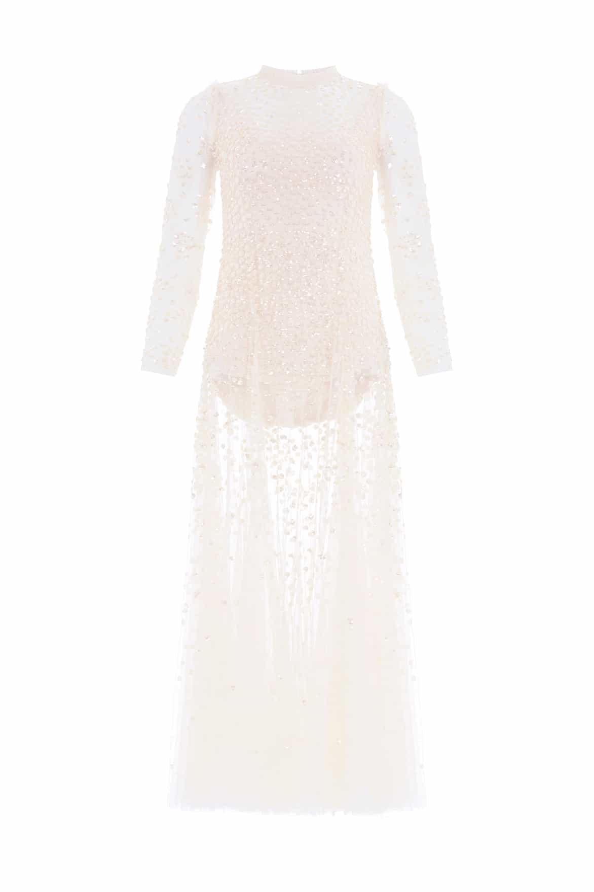 Leila Dot Sheer Ankle Gown - Image 3