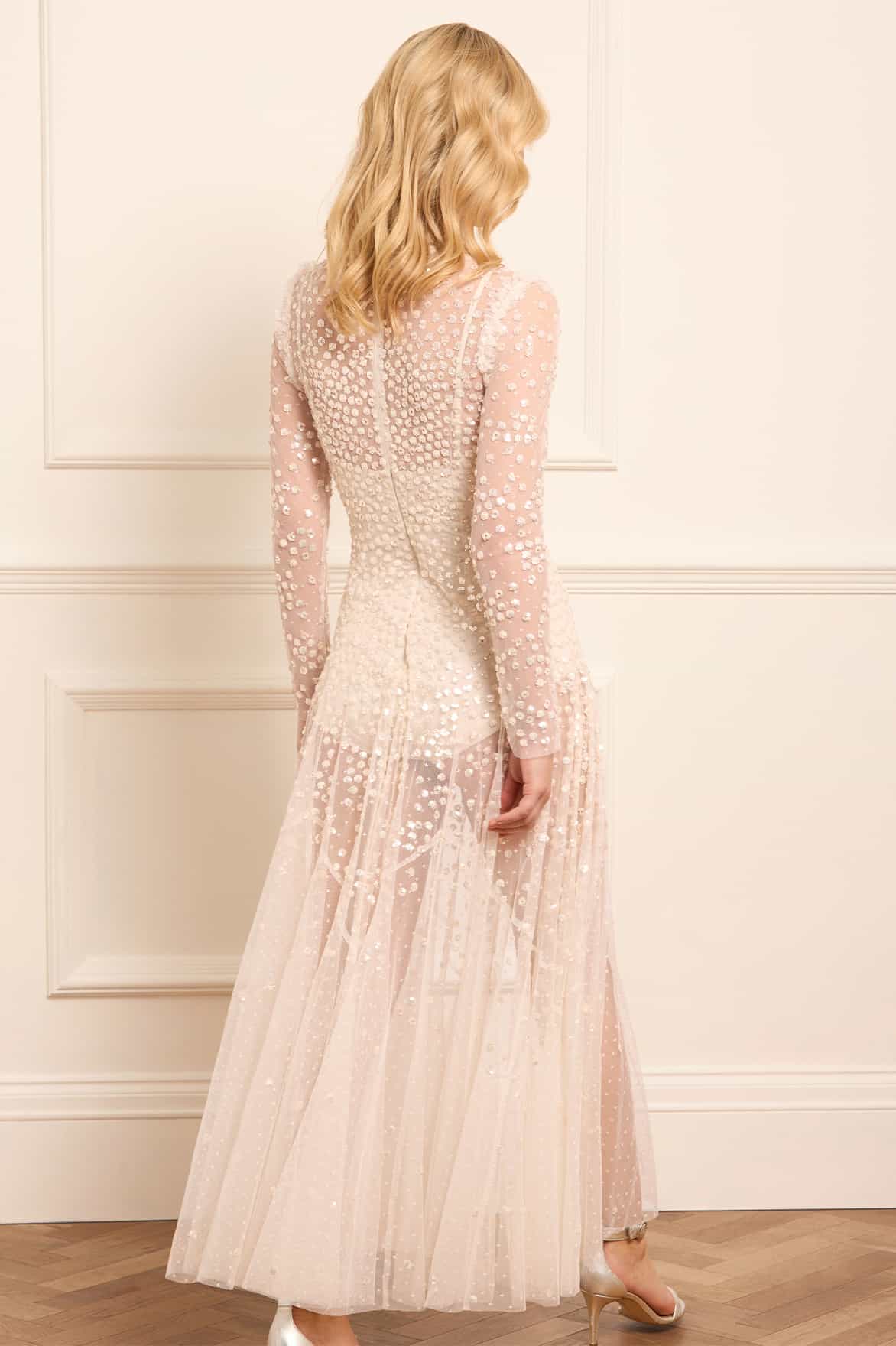 Leila Dot Sheer Ankle Gown - Image 5