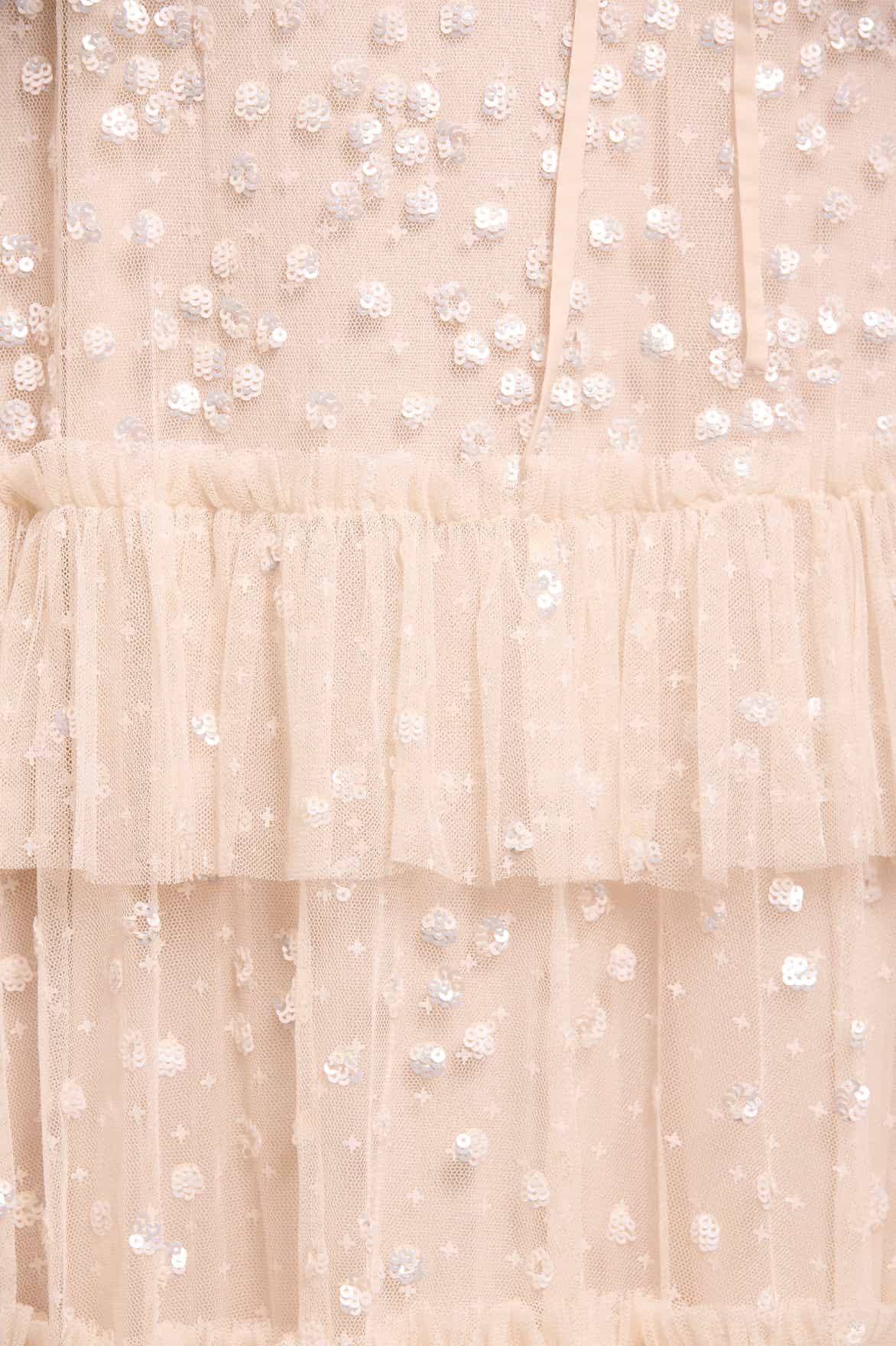 Leila Dot Tiered Cape Ankle Gown - Image 3