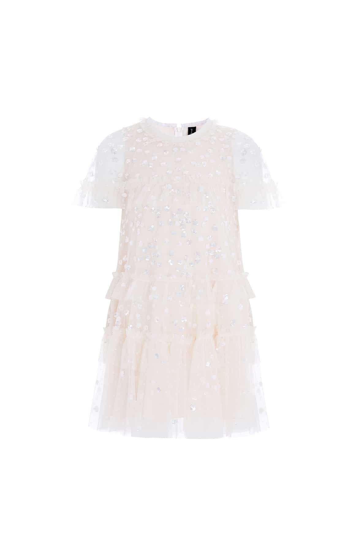 Leila Dot Tiered Cape Kids Dress - Image 2