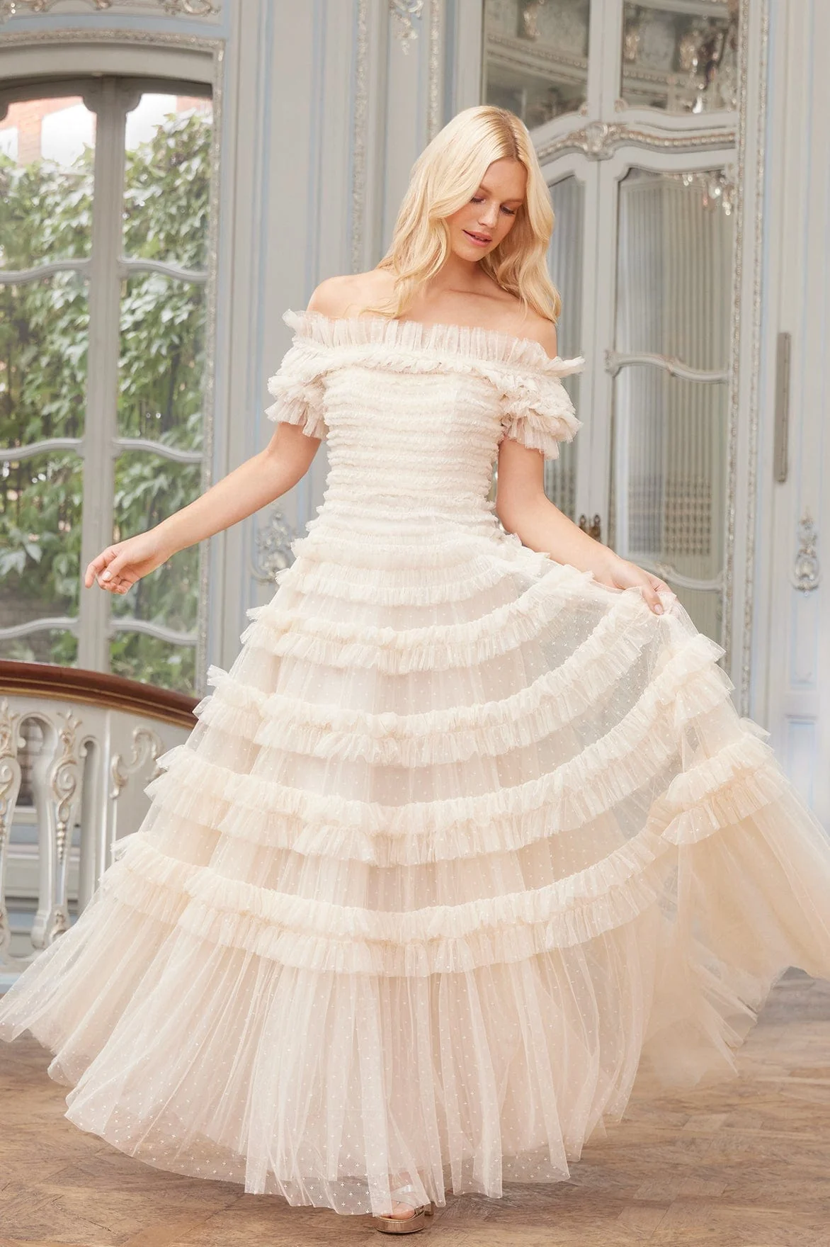 Lisette Ruffle Off Shoulder Gown - Image 6