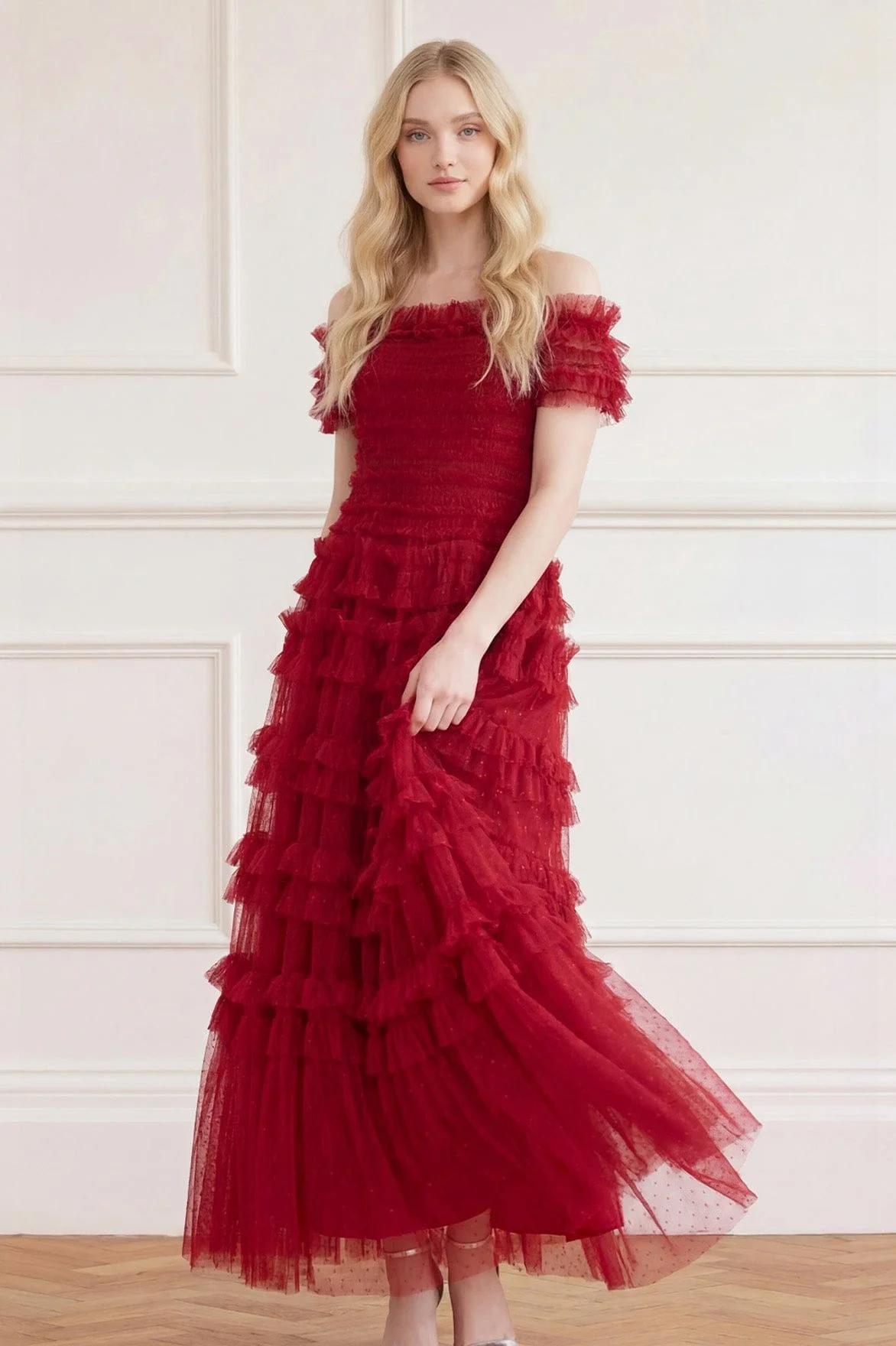 Lisette Ruffle Off Shoulder Gown - Image 3