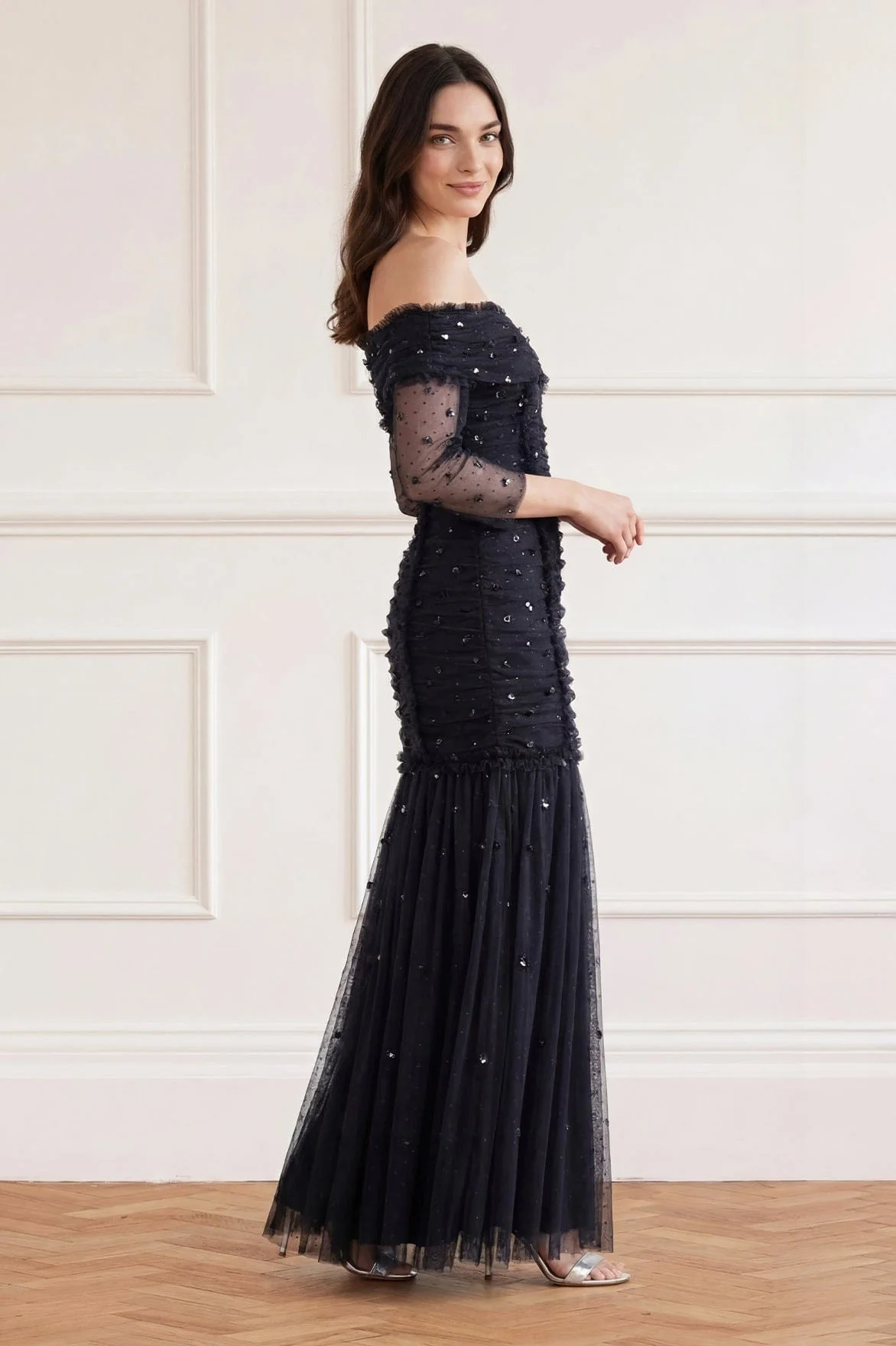 Love Heart Rouched Off-Shoulder Gown - Image 3