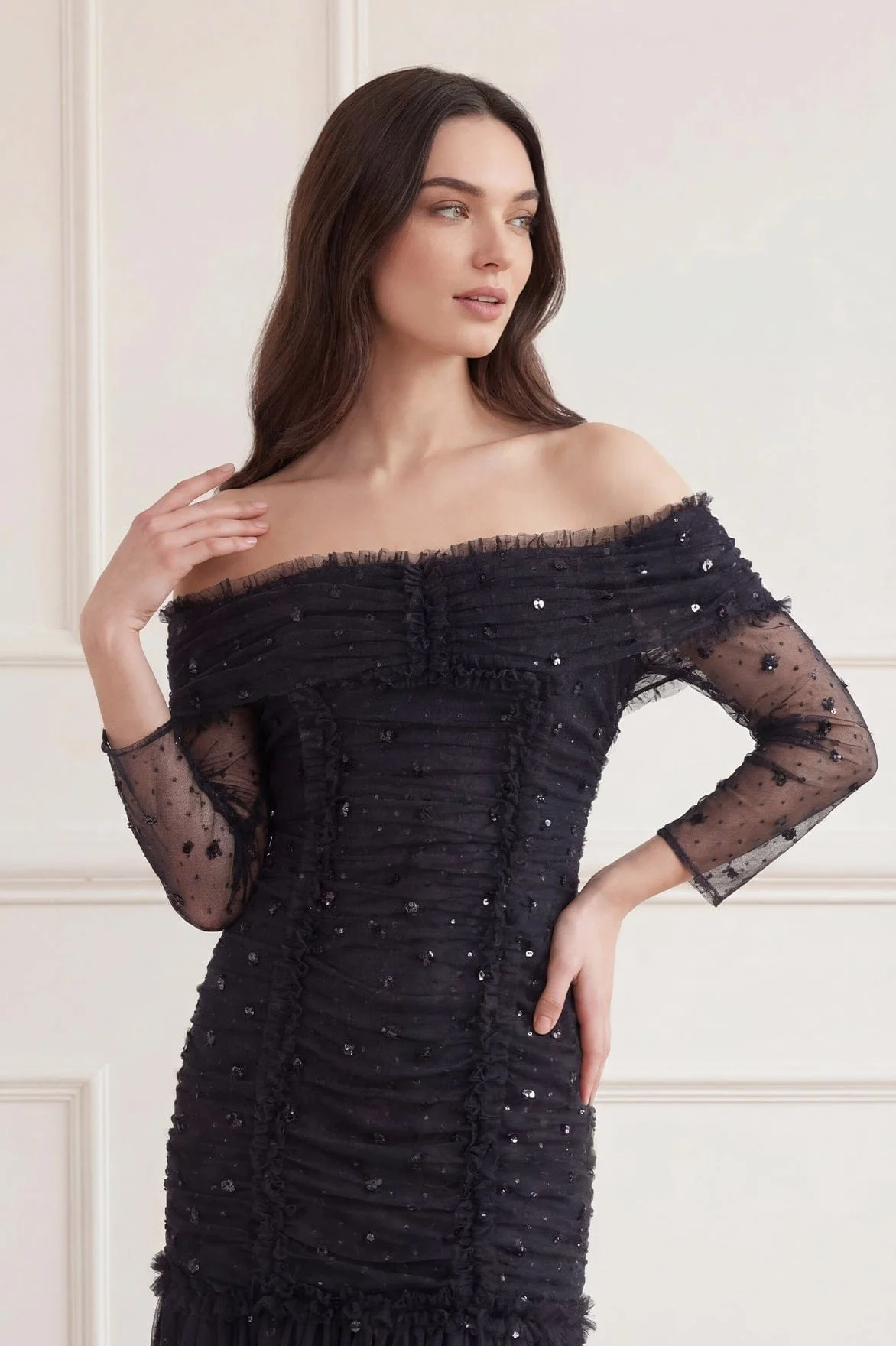 Love Heart Rouched Off-Shoulder Gown - Image 4