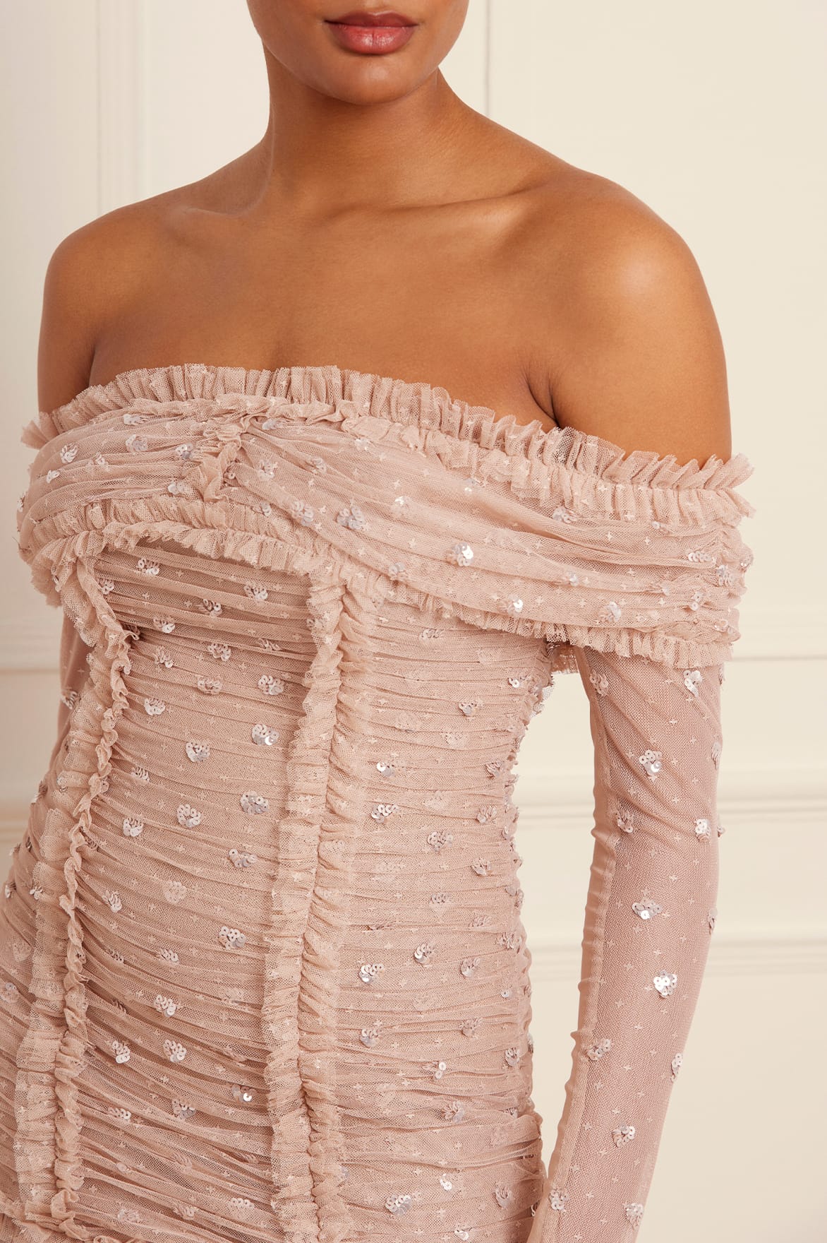 Love Heart Rouched Off-Shoulder Gown - Image 3