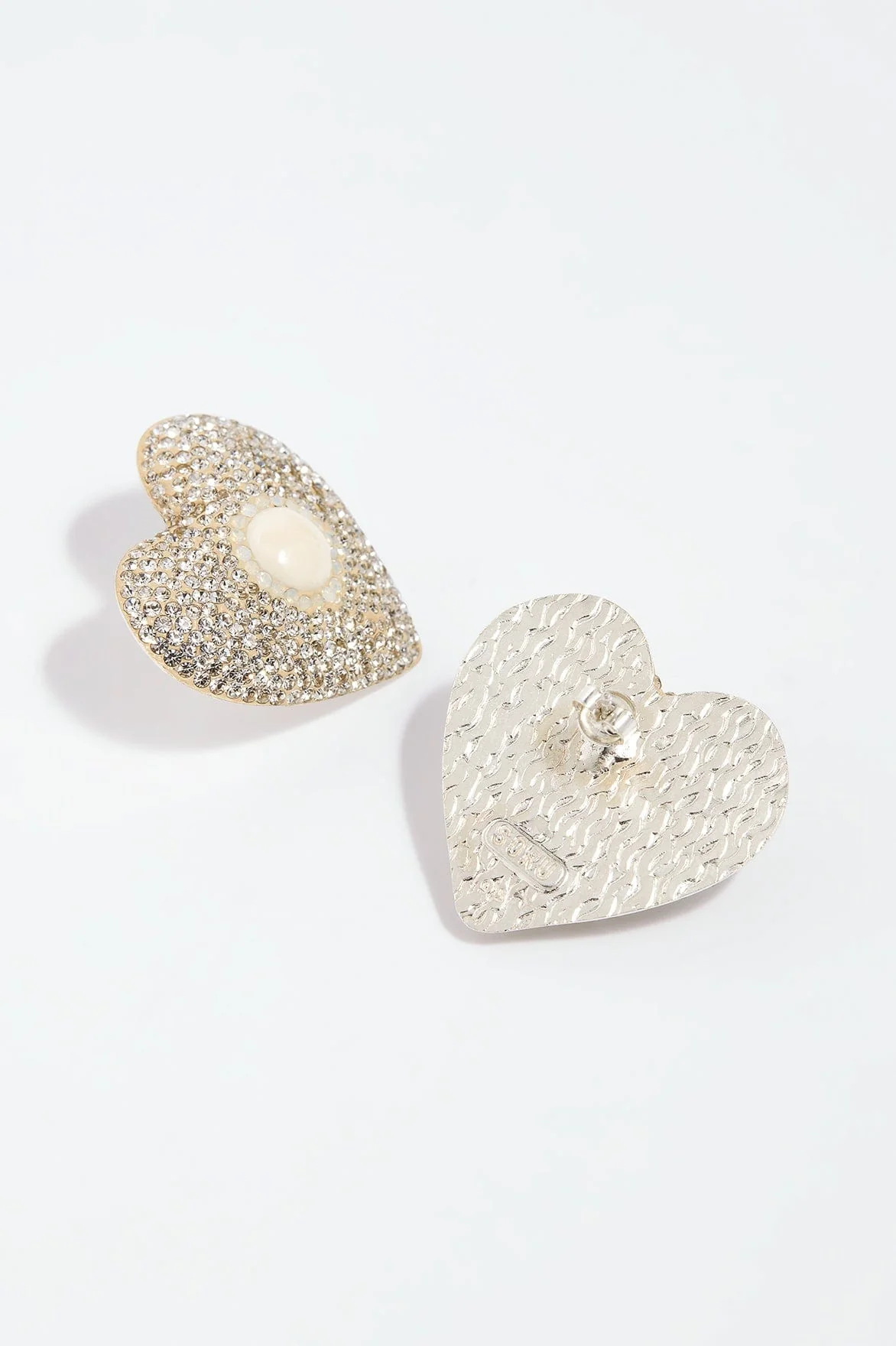 Loveheart Crystal Stud Earrings - Image 3