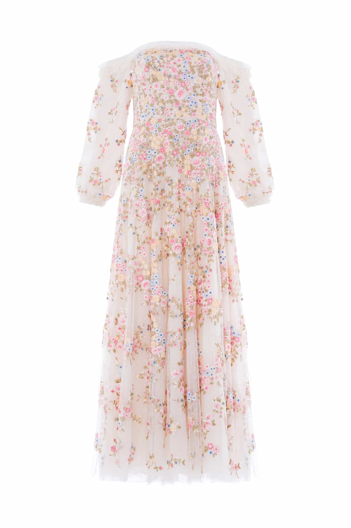 Lunaria Wreath Off-Shoulder Long Sleeve Gown - Image 3