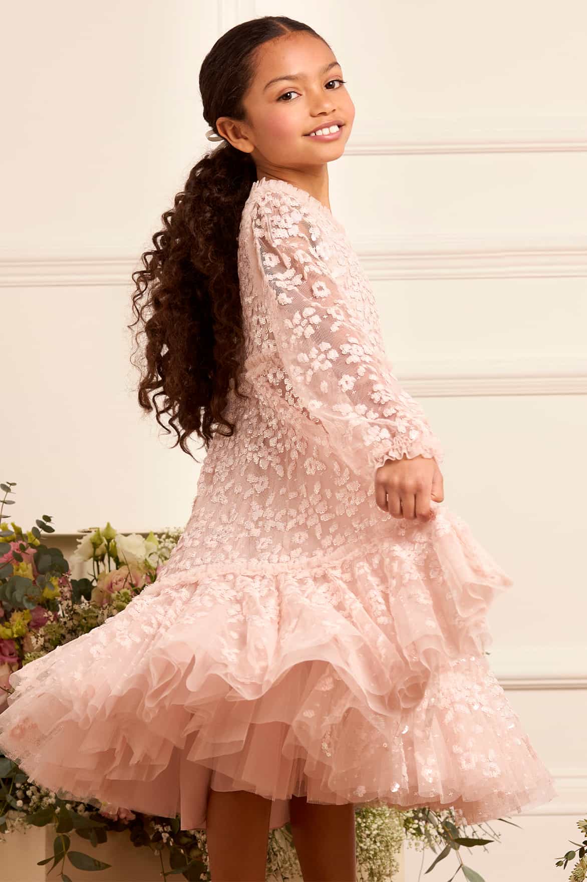 Maeva Long Sleeve Kids Dress - Image 3