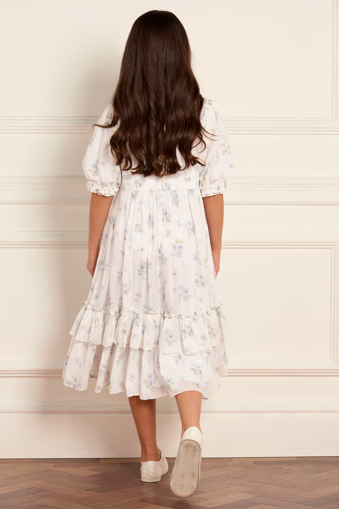 Magnolia Ditsy Chiffon Smocked Kids Dress - Image 4