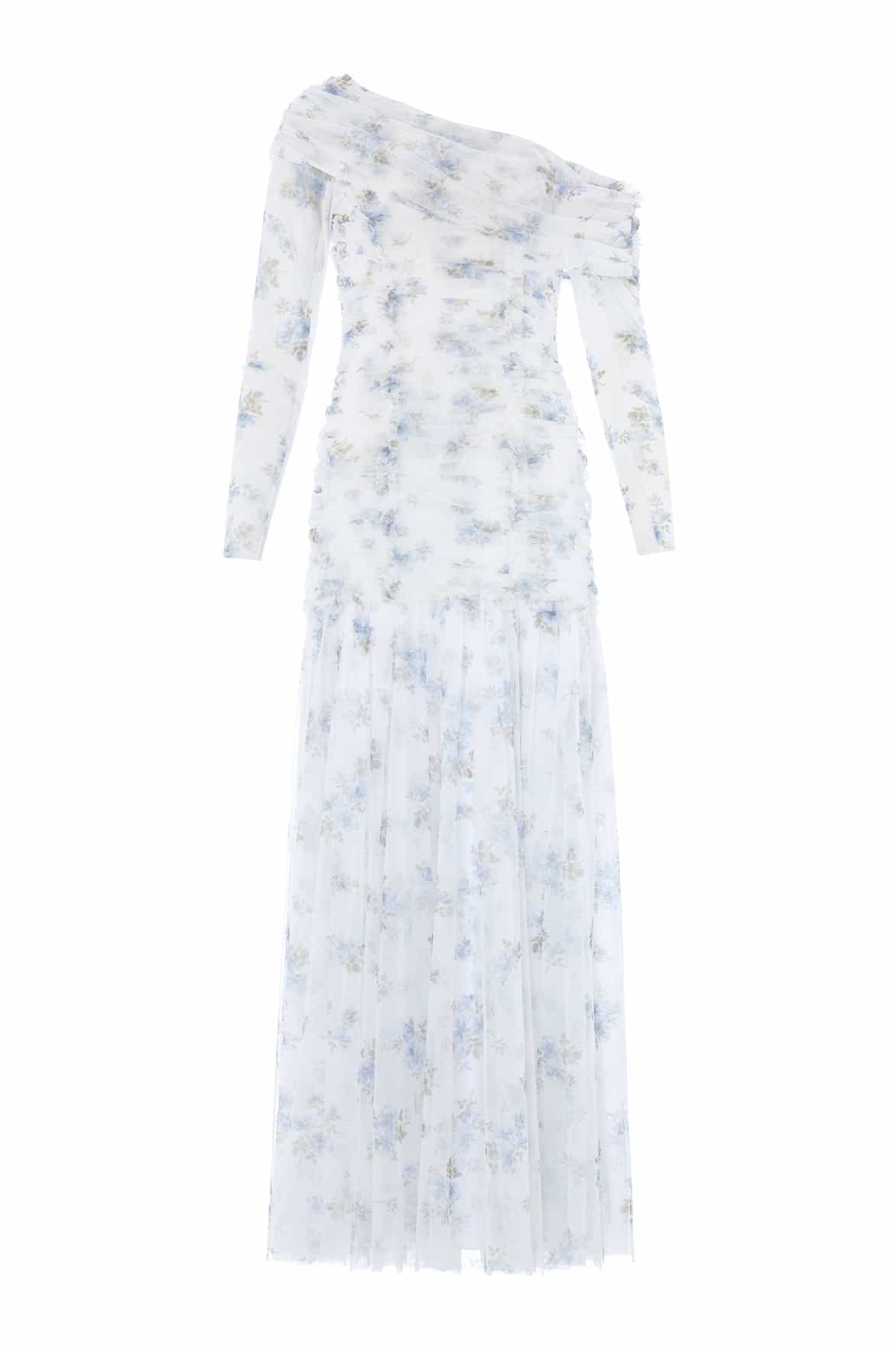 Magnolia Ditsy Gigi One-Shoulder Rouched Gown - Image 3