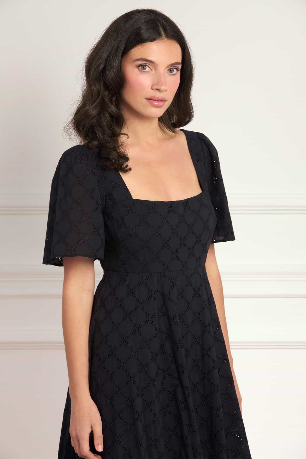 Marisol Cotton Broderie Short Sleeve Ankle Gown - Image 3