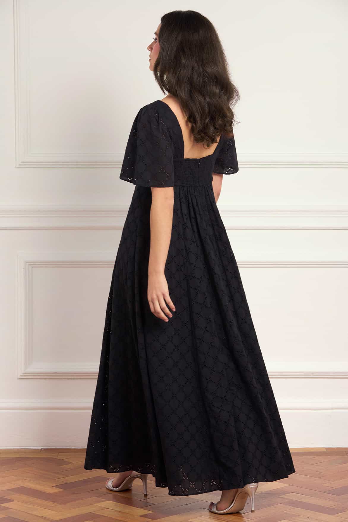 Marisol Cotton Broderie Short Sleeve Ankle Gown - Image 5