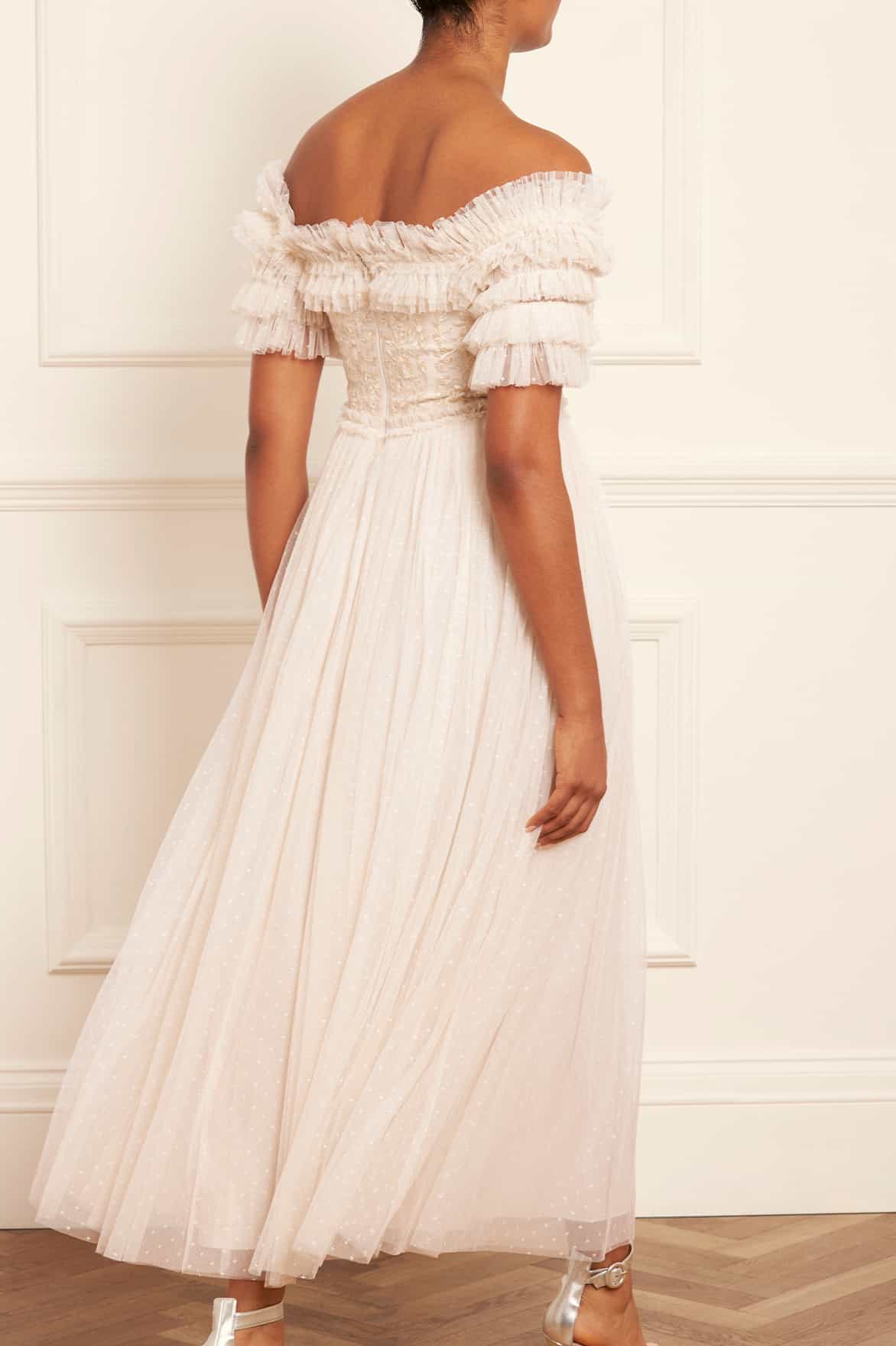 Midsummer Lace Bodice Off-Shoulder Ankle Gown - Image 5