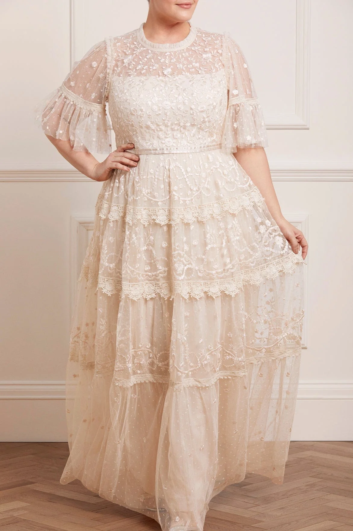 Midsummer Lace Round Neck Gown - Image 6