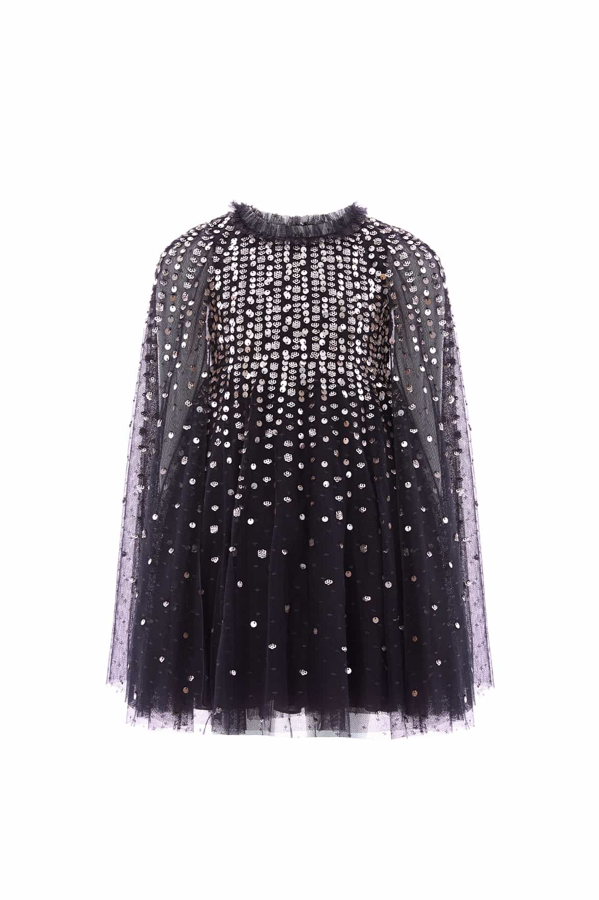 Moonlight Sequin Cape Kids Dress - Image 3