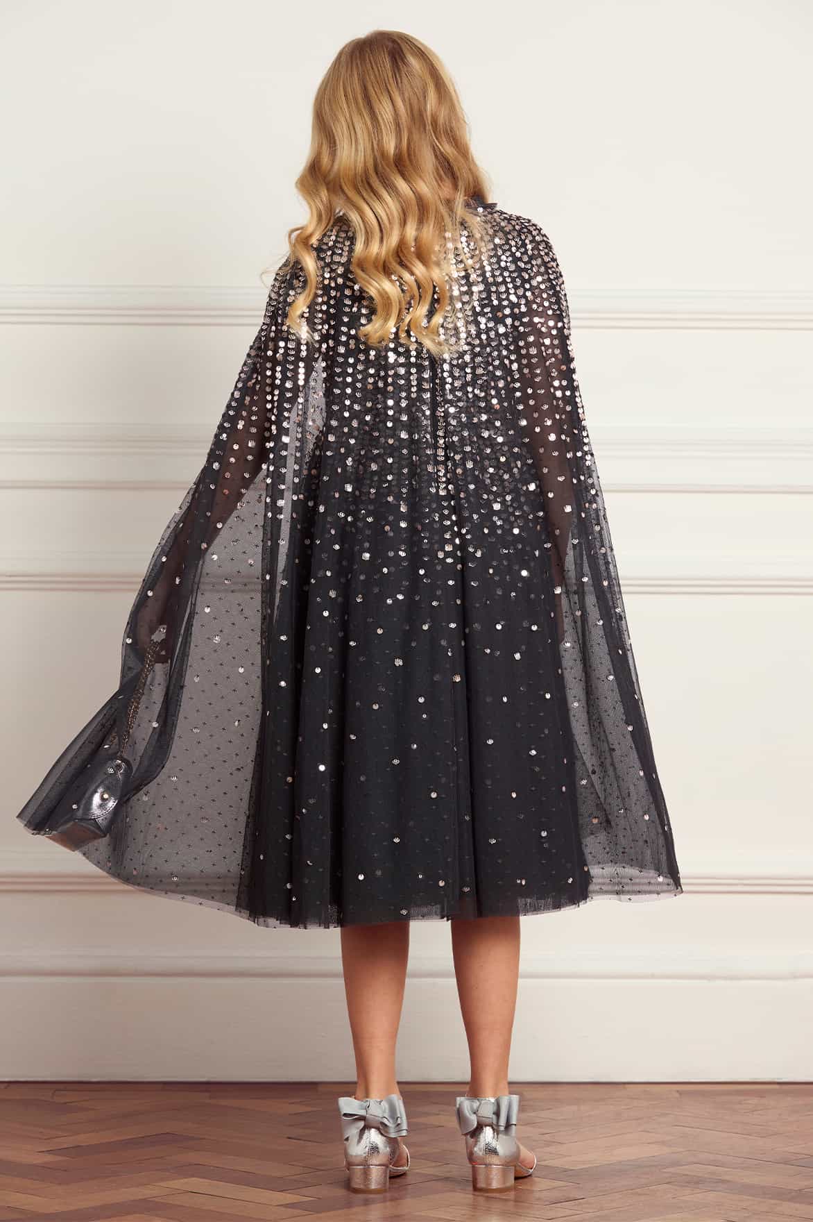 Moonlight Sequin Cape Kids Dress - Image 4