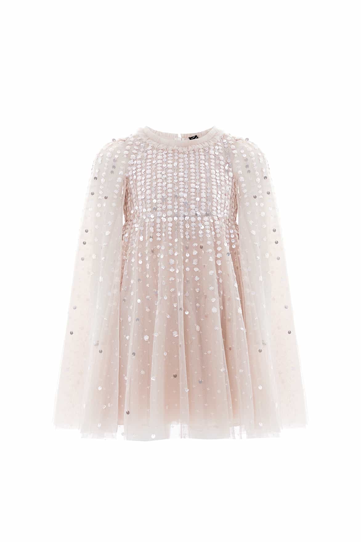 Moonlight Sequin Cape Kids Dress - Image 3