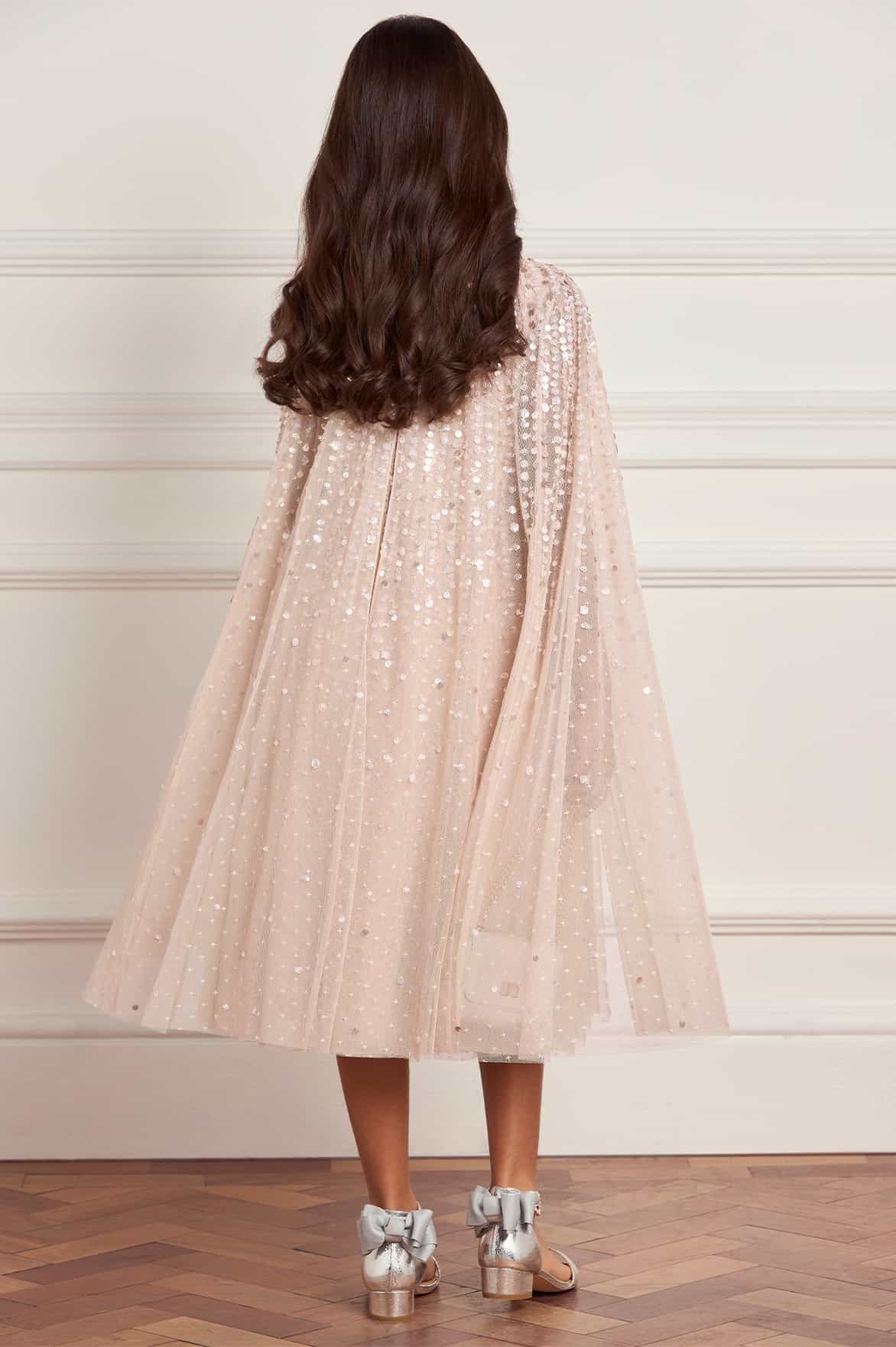 Moonlight Sequin Cape Kids Dress - Image 5