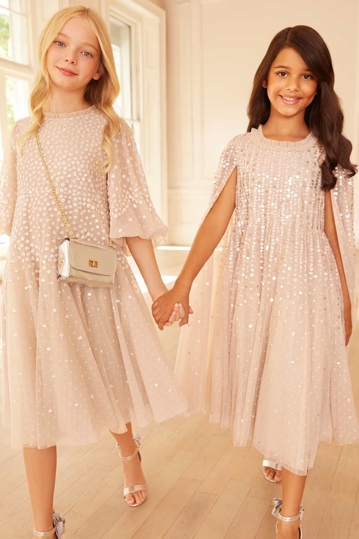 Moonlight Sequin Cape Kids Dress - Image 6
