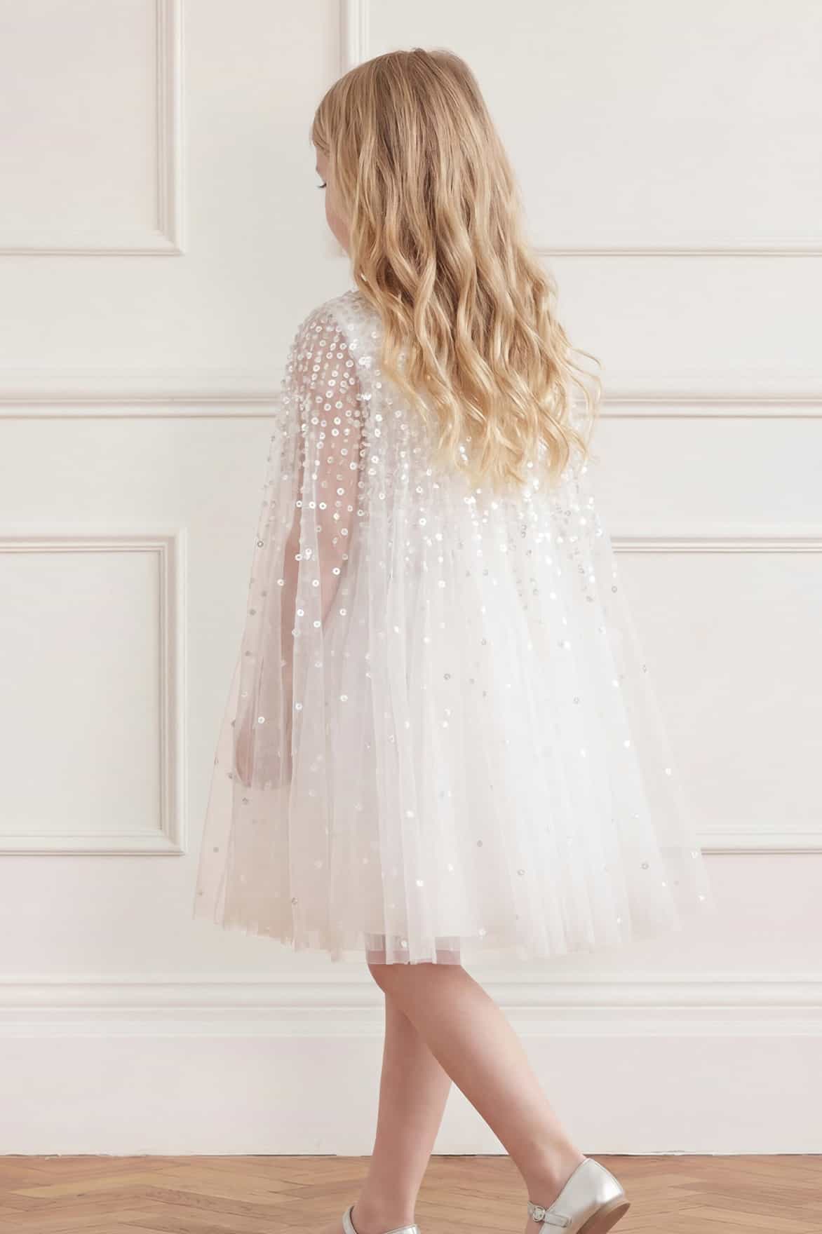 Moonlight Sequin Cape Kids Dress - Image 4