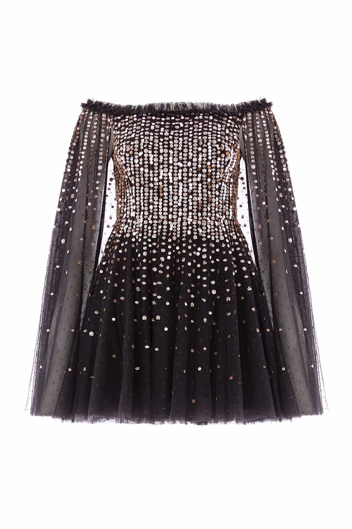 Moonlight Sequin Cape Micro Mini Dress - Image 3