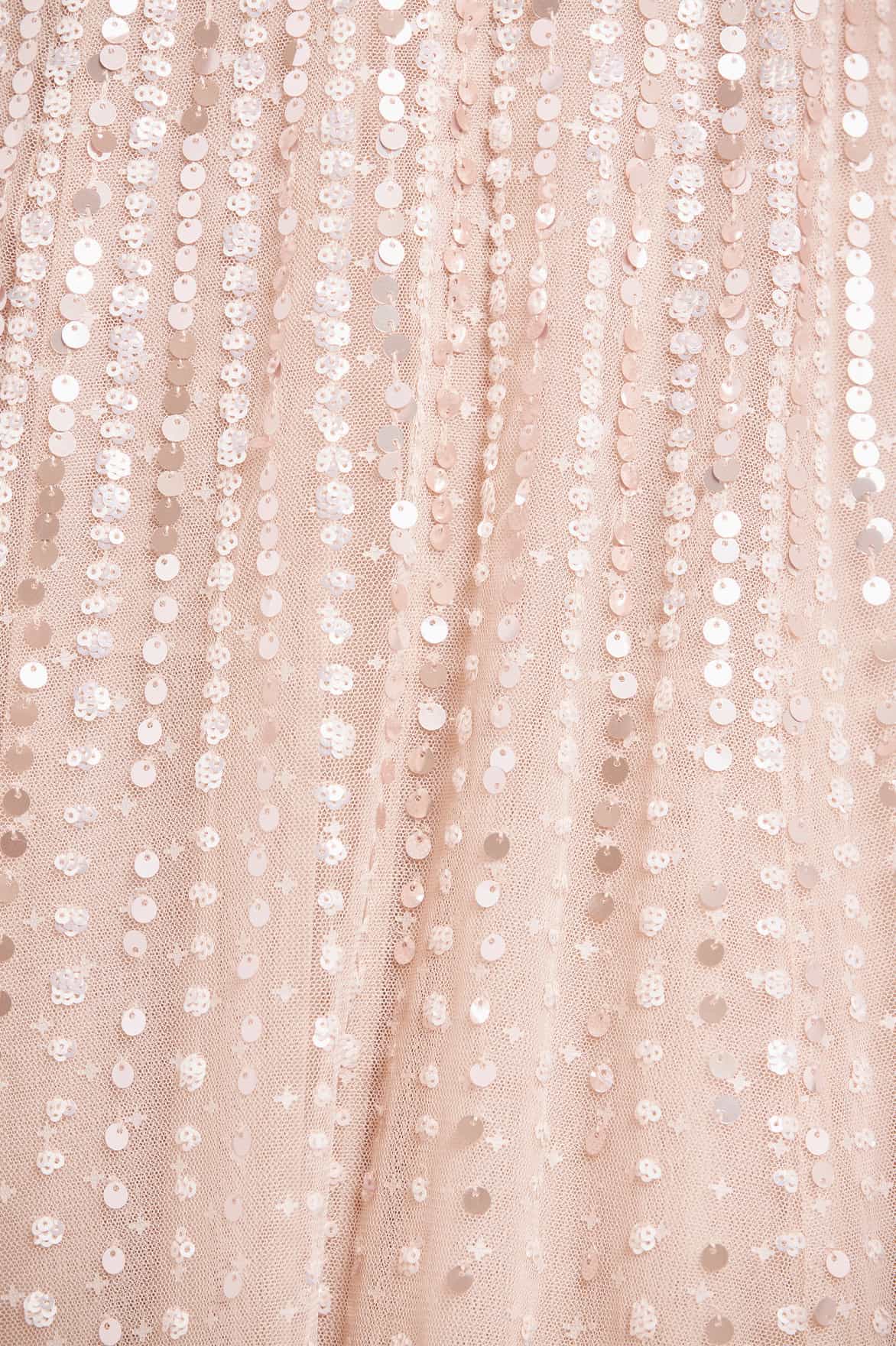 Moonlight Sequin Cape Sleeve Ankle Gown - Image 6