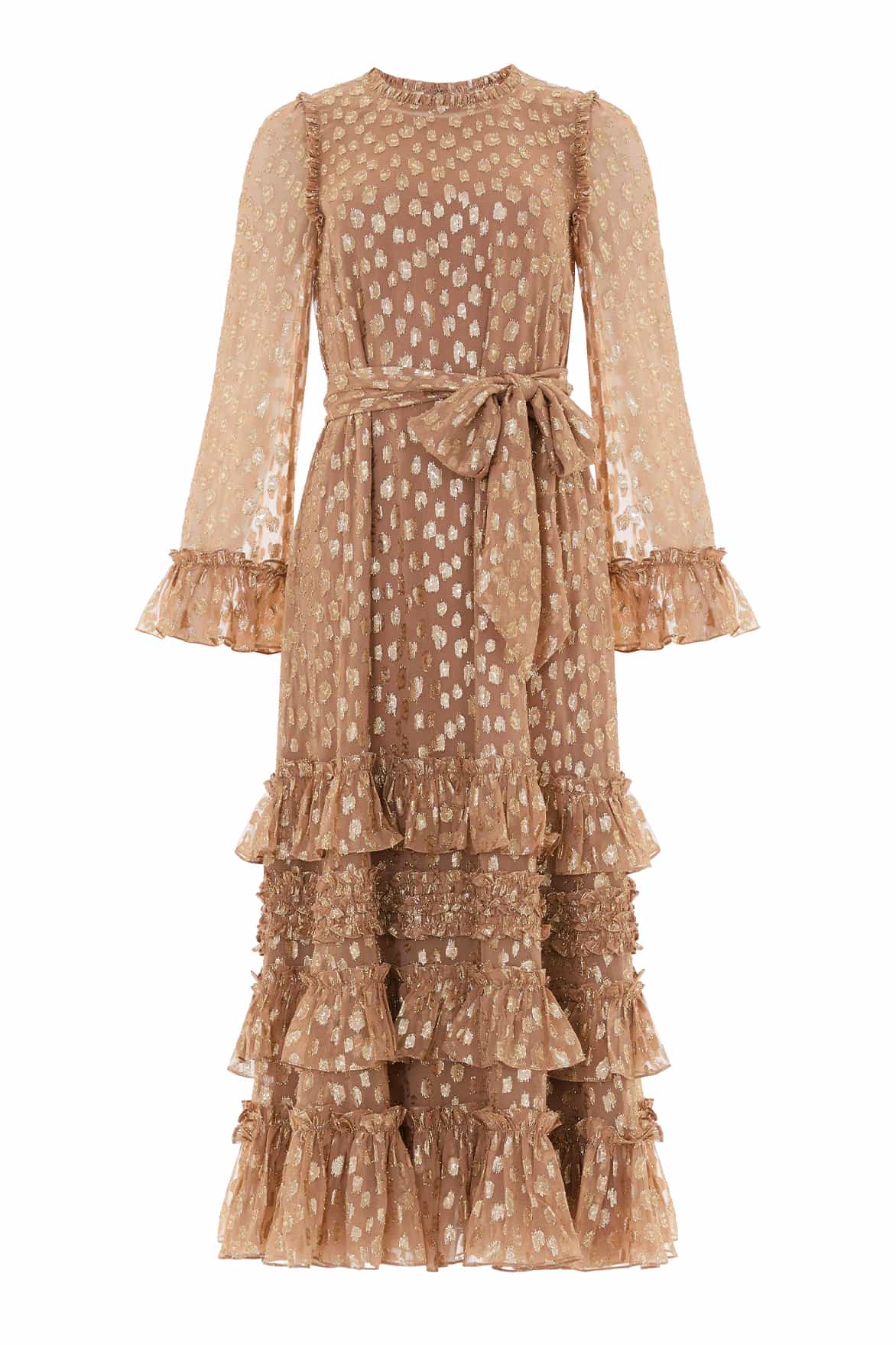 Odelle Lurex Round Neck Ankle Gown - Image 3