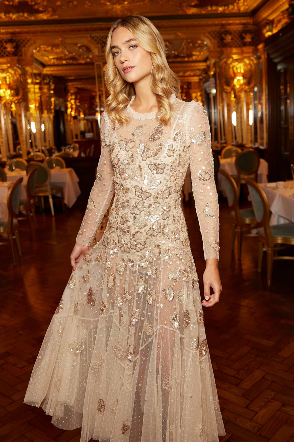 Papillon Sheer Ankle Gown - Image 8