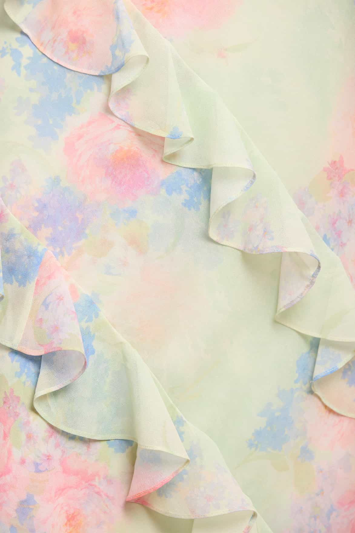 Peony Bloom Georgette Short Sleeve Gown - Image 4