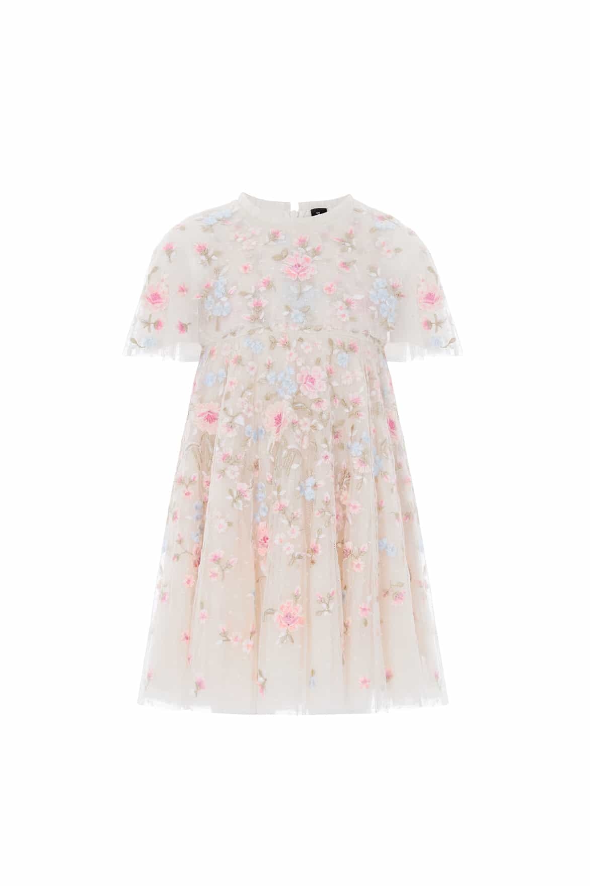 Peony Bouquet Cape Kids Dress - Image 2