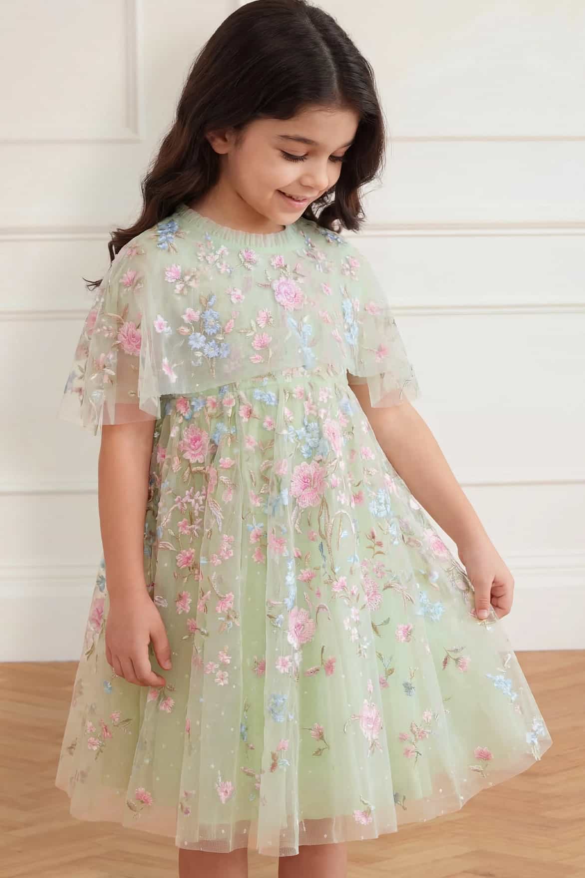 Peony Bouquet Cape Kids Dress