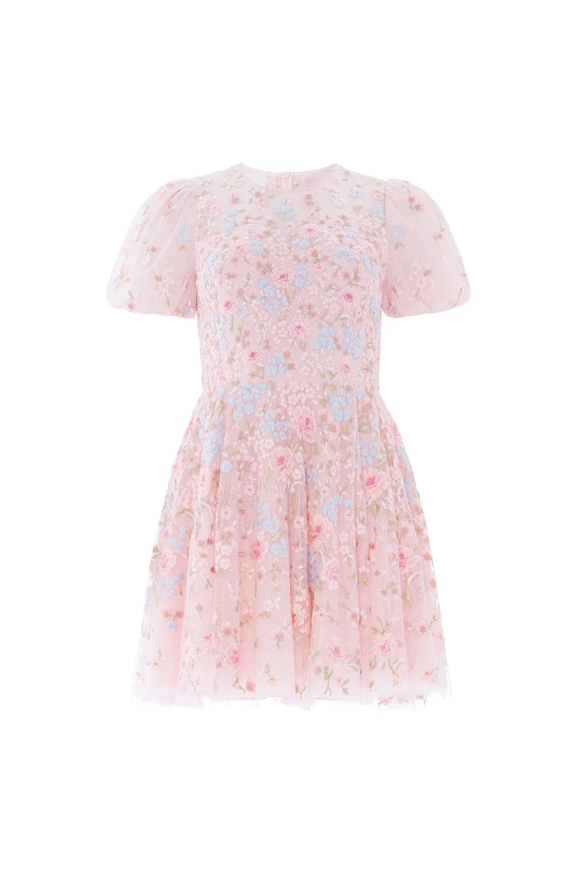 Peony Bouquet Round Neck Micro Mini Dress - Image 3