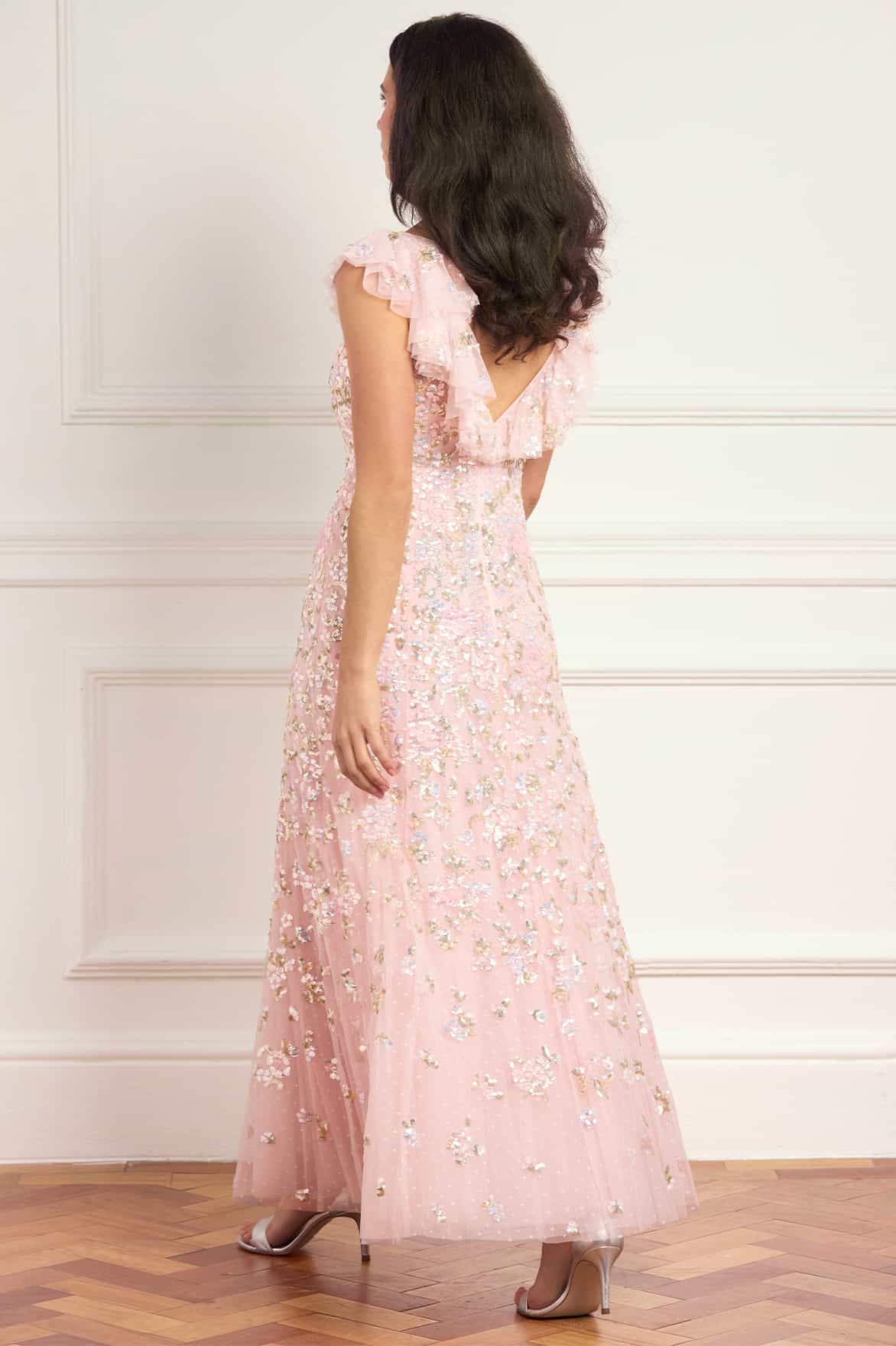 Peony Bouquet Sequin Ankle Gown - Image 6