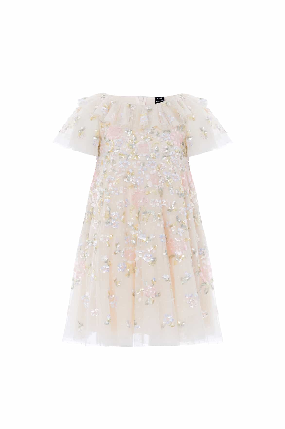 Peony Bouquet Sequin Kids Dress - Image 2
