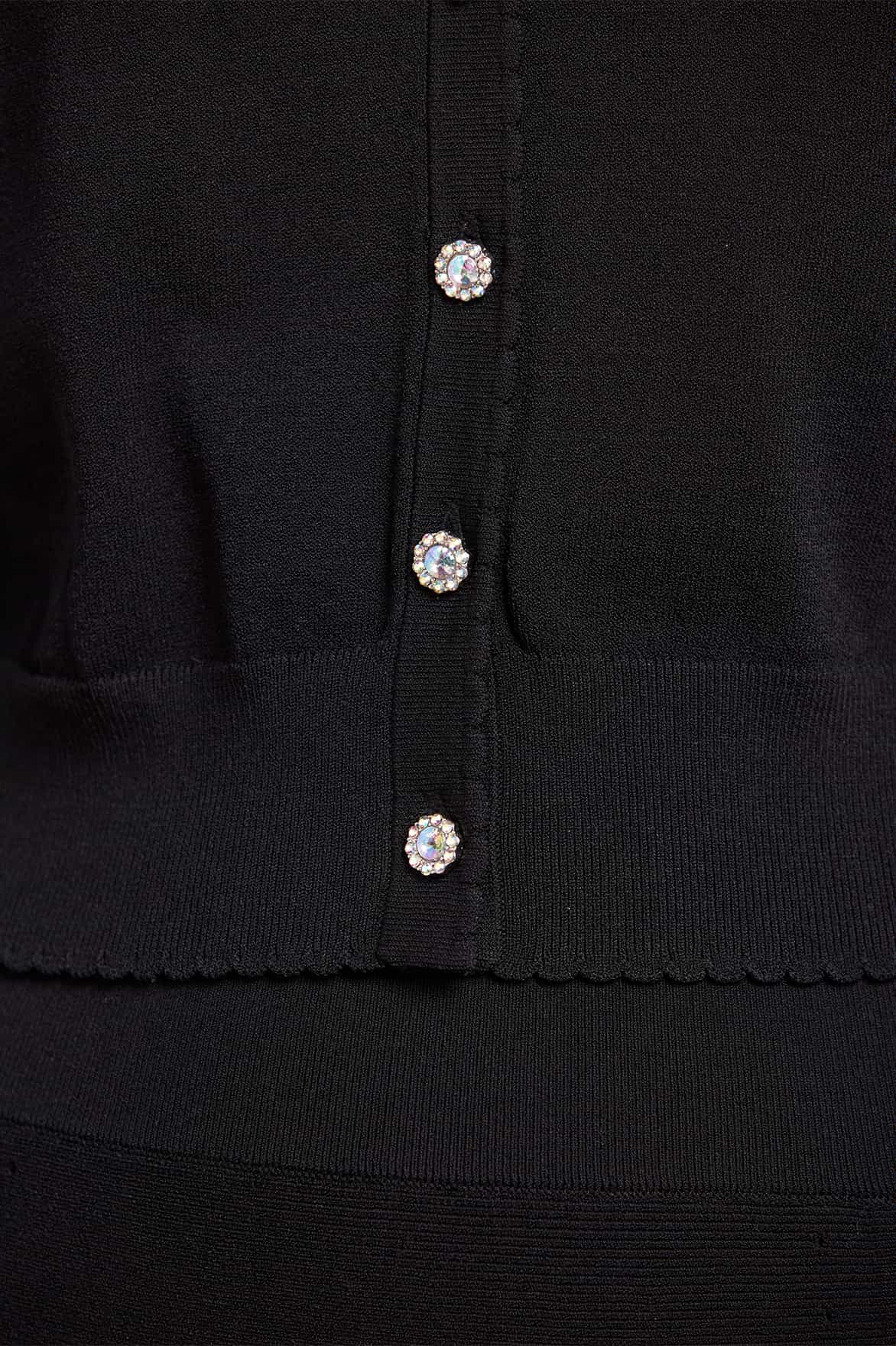 Pointelle Trim Knit Short Cardigan - Image 3